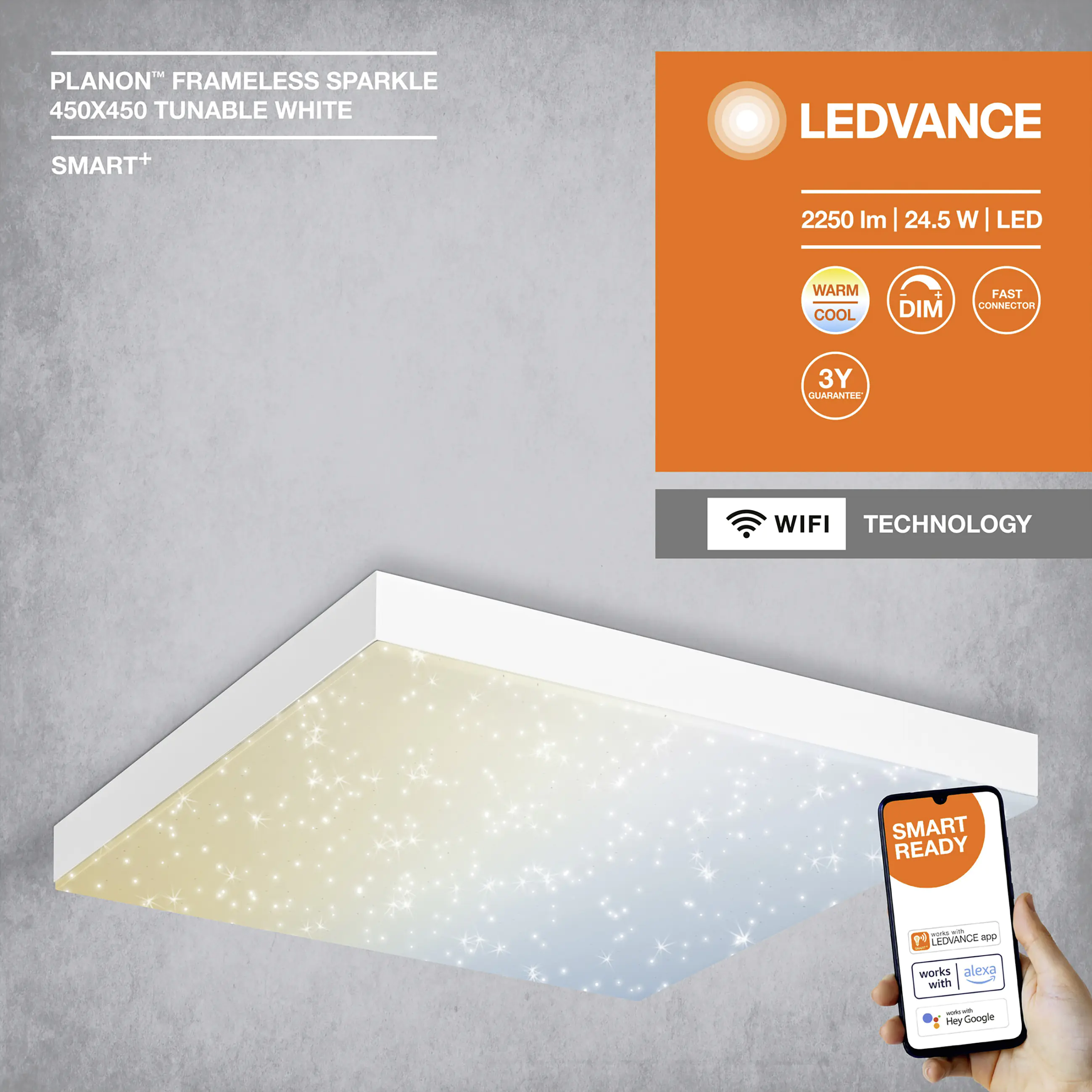 Ledvance LED Panel Planon Smart+WiFi weiß 45 x 45 cm Ledvance LED Panel Planon Smart+WiFi weiß 45 x 45 cm