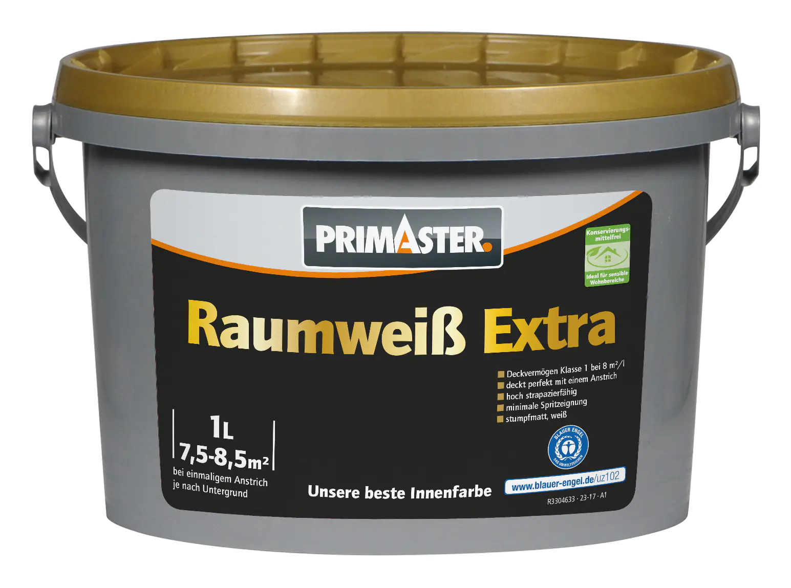 Primaster Raumweiß Extra konservierungsmittelfrei 1 L weiß matt Primaster Raumweiß Extra konservierungsmittelfrei 1 L weiß matt