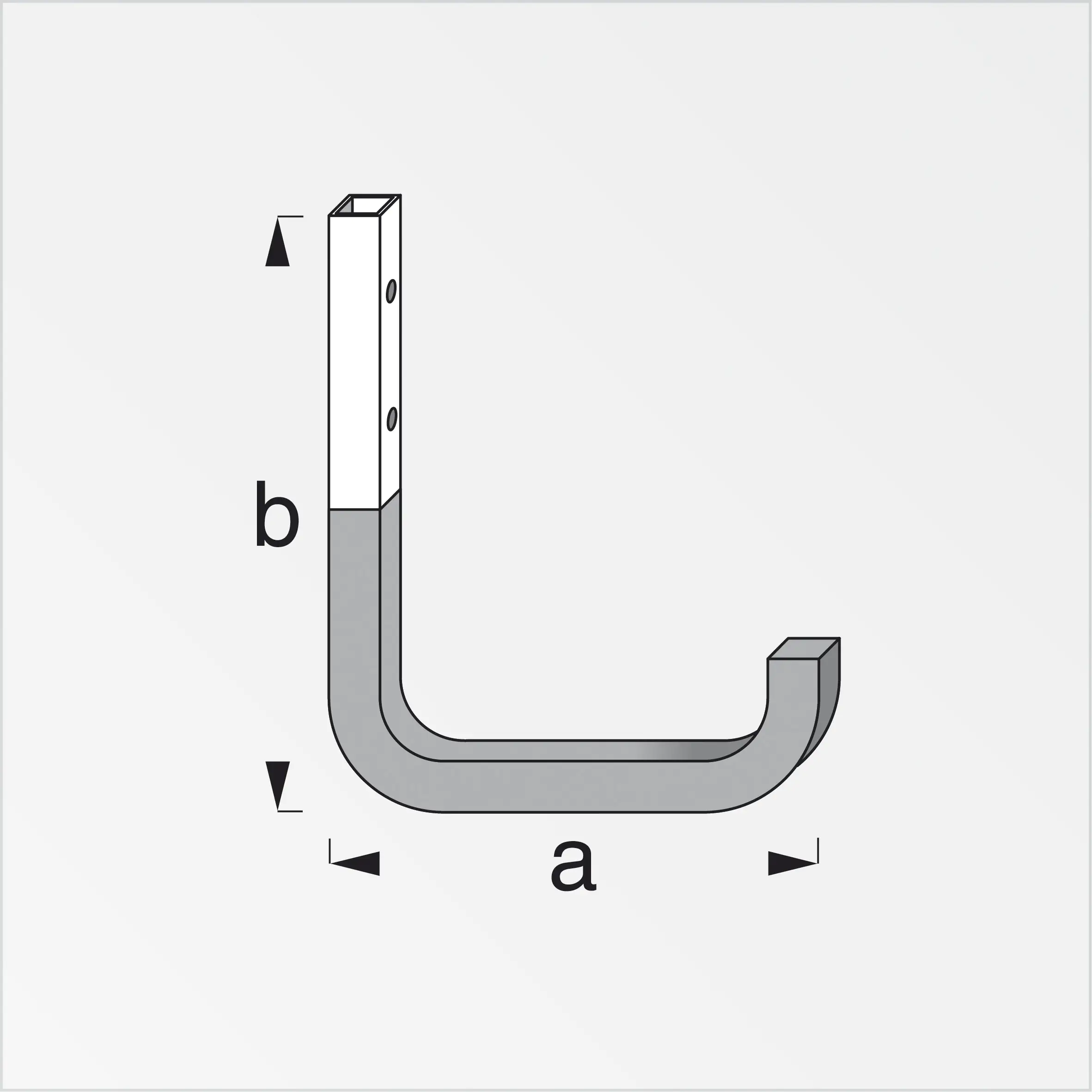 alfer Wandhaken, gummiert 150 mm 150 x 210 mm Stahl verzinkt rot gummiert