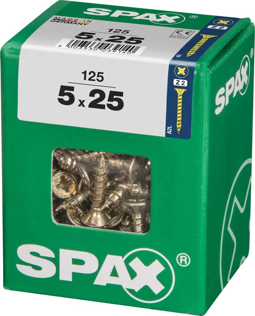 Spax Universalschrauben 5.0 x 25 mm PZ 2 - 125 Stk.