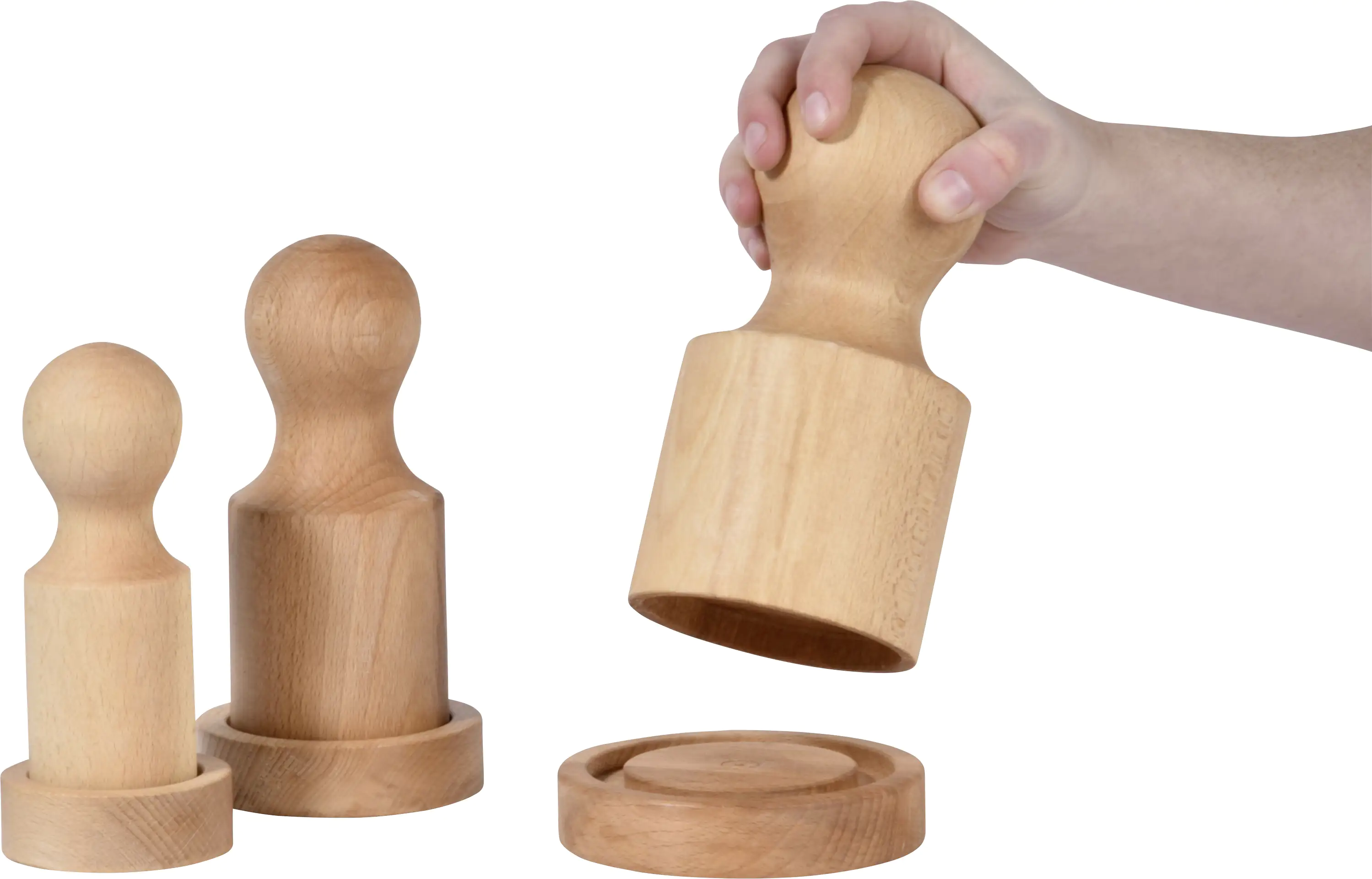 Dobar Papiertopf-Presse Buche 7 x 7 x 16 cm 9 x 9 x 18 cm 11 x 11 x 20