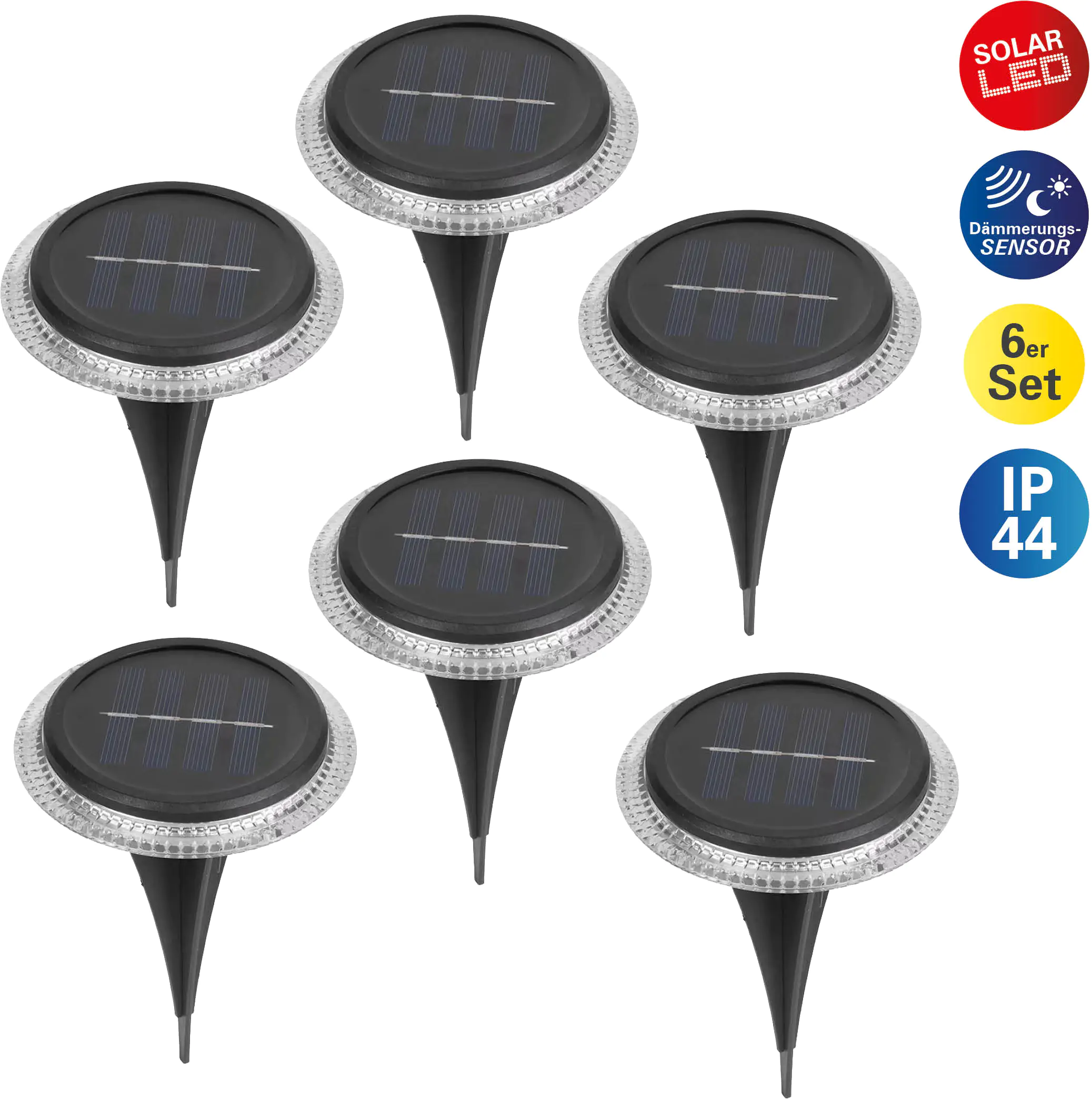 Light & More LED Solarleuchte Kane mit Erdspieß Dämmerungssensor 6er Set Light & More LED Solarleuchte Kane mit Erdspieß Dämmerungssensor 6er Set