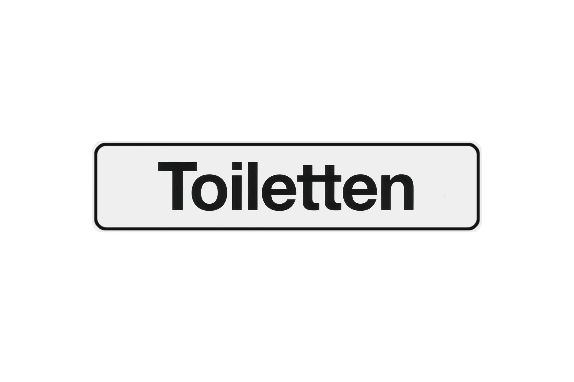 Conmetall Aufkleber Toiletten PVC 20 x 4,8 cm weiß/schwarz