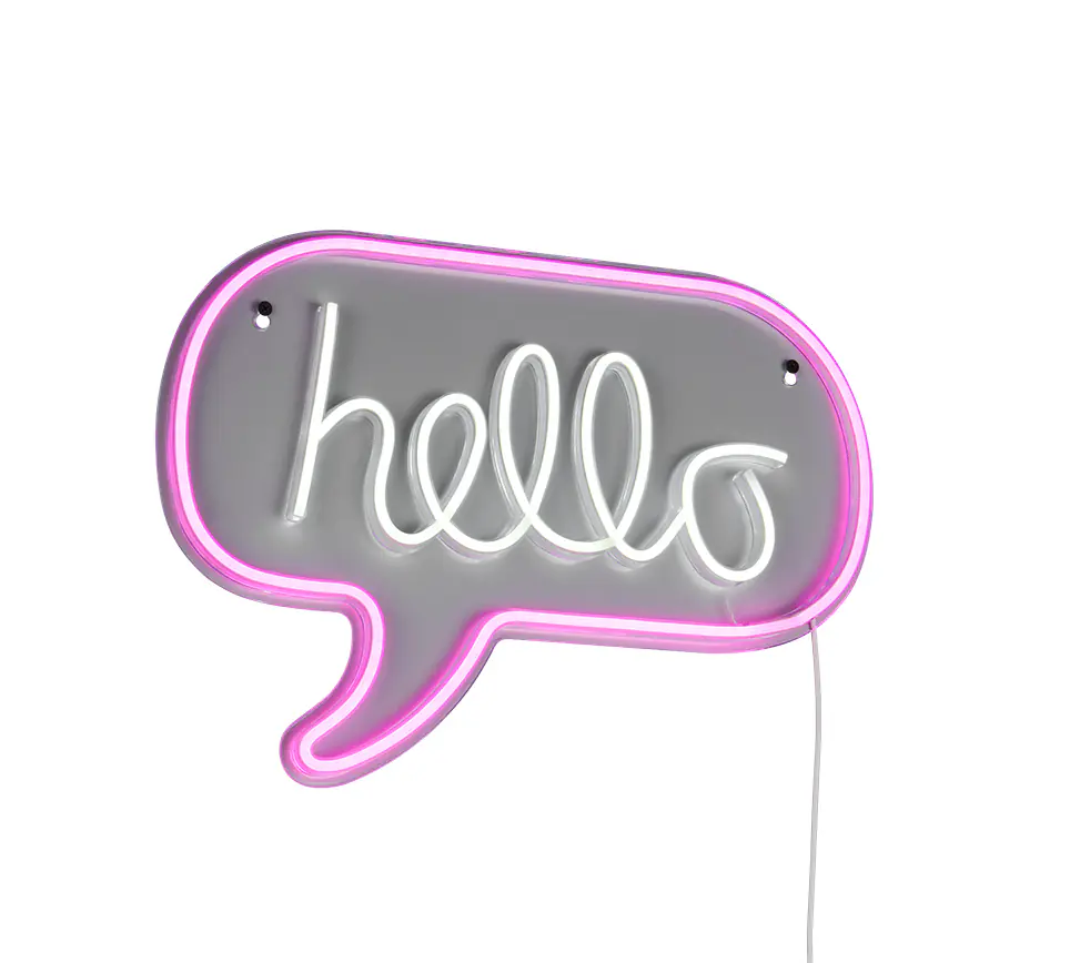 Reality LED Wandleuchte Hello 43 x 31 cm warmweiß transparent