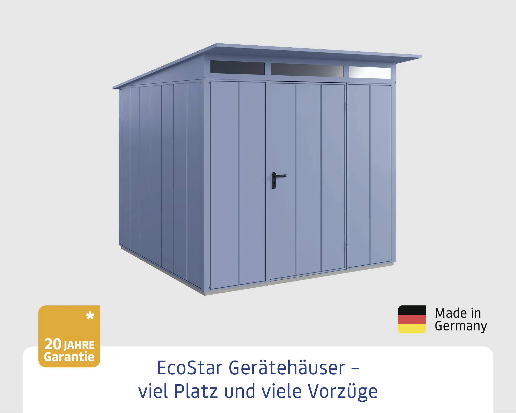 EcoStar Gerätehaus Elegant-P Typ 2 taubenblau 247,9 x 283,4 x 232,3 cm