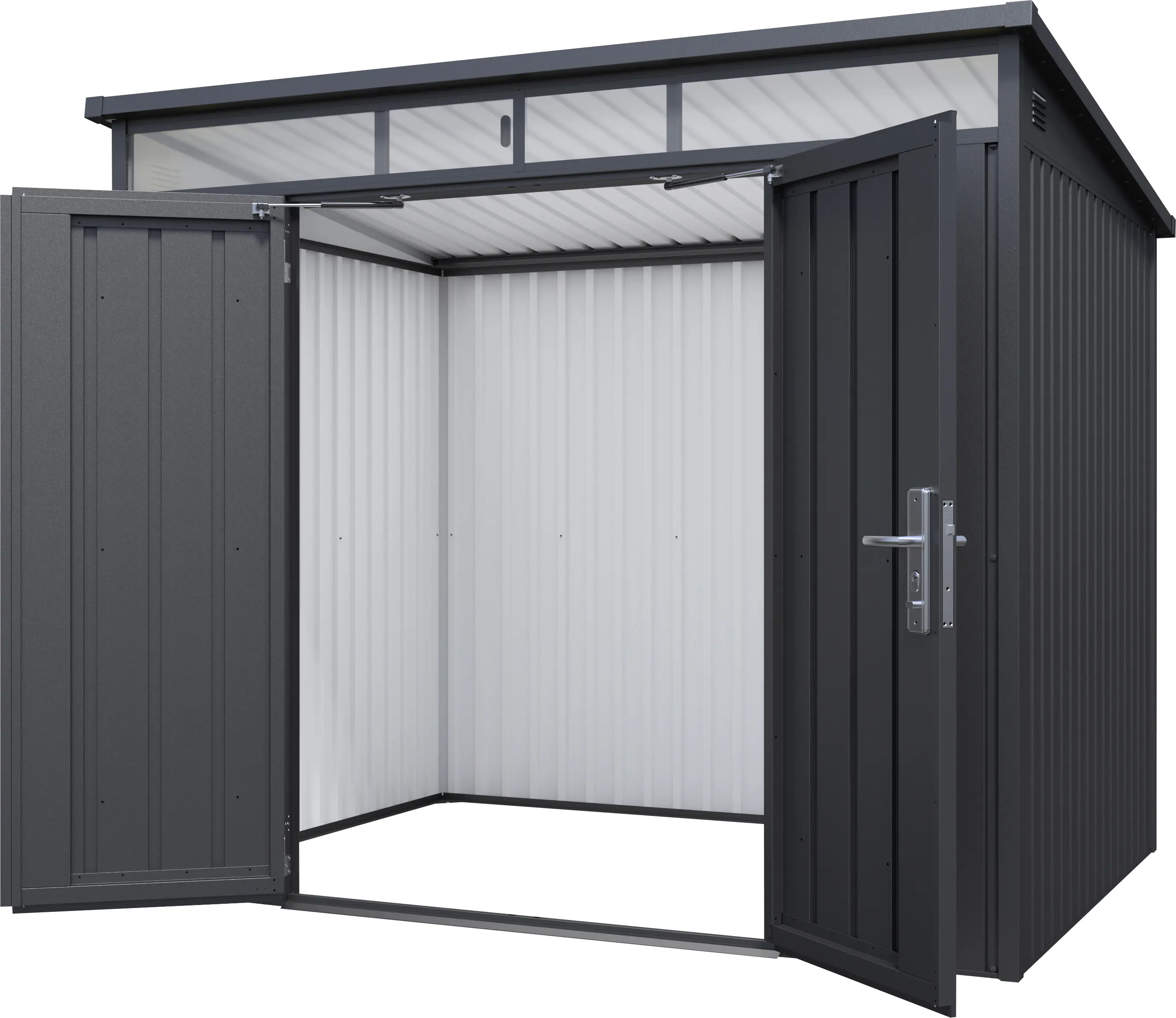 Floraworld Gerätehaus Premium schwarz-metallic 244 x 200 x 201 cm