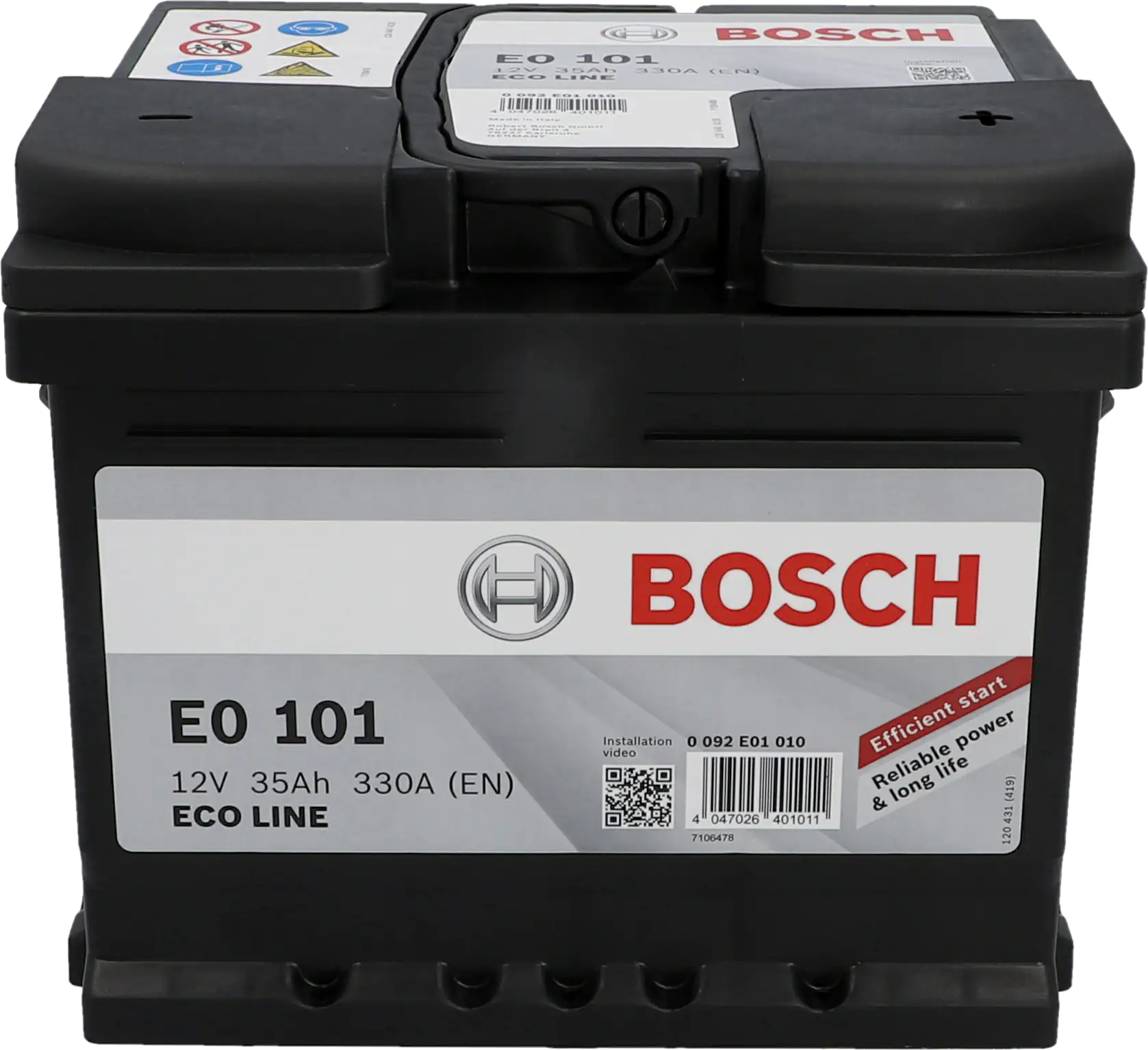4047026401011_01 Bosch Starterbatterie Ecoline SLI-Batterie 35Ah 330A Maße: 207x175x175mm