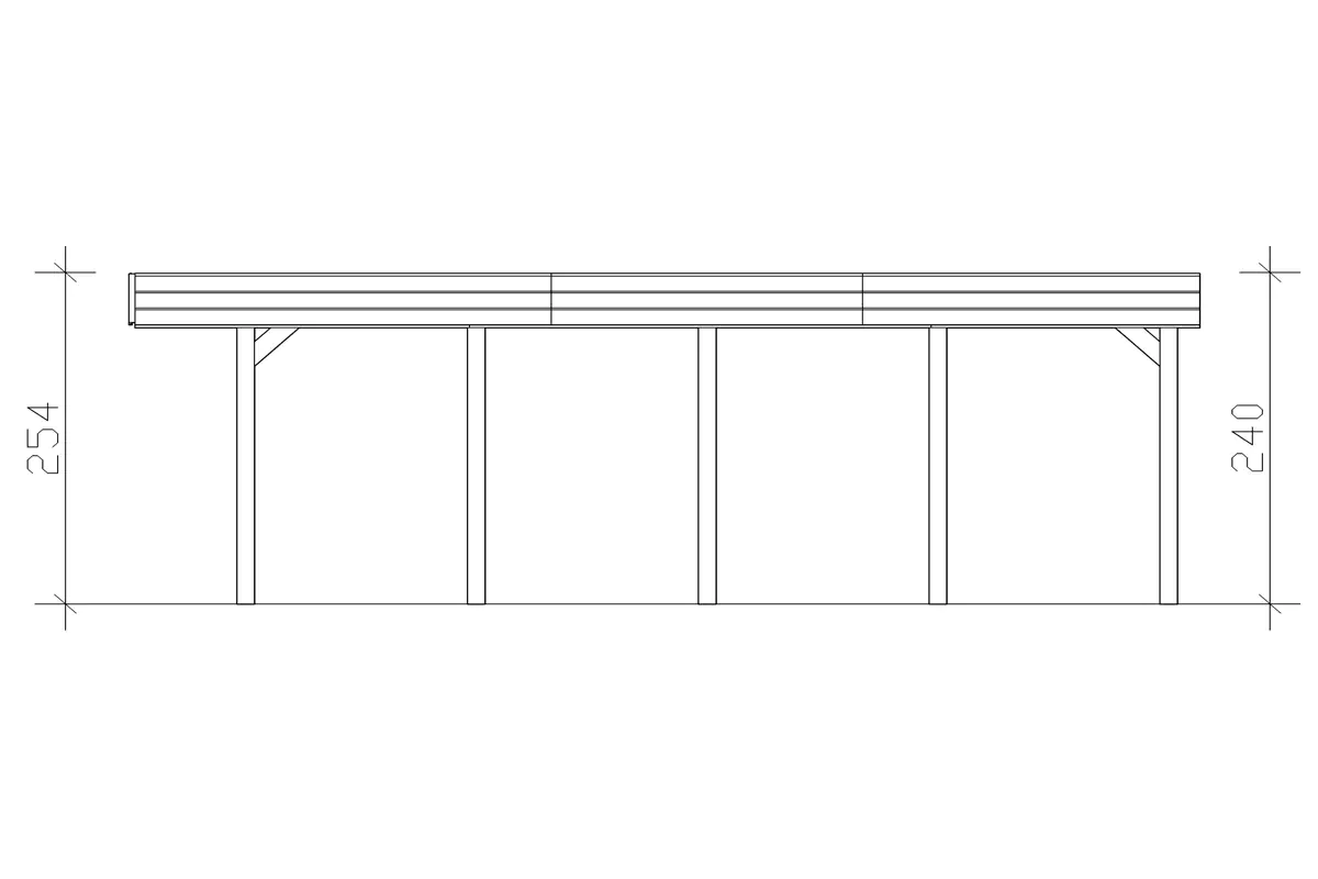 SKAN HOLZ Carport Friesland 557 x 708 cm mit EPDM-Dach