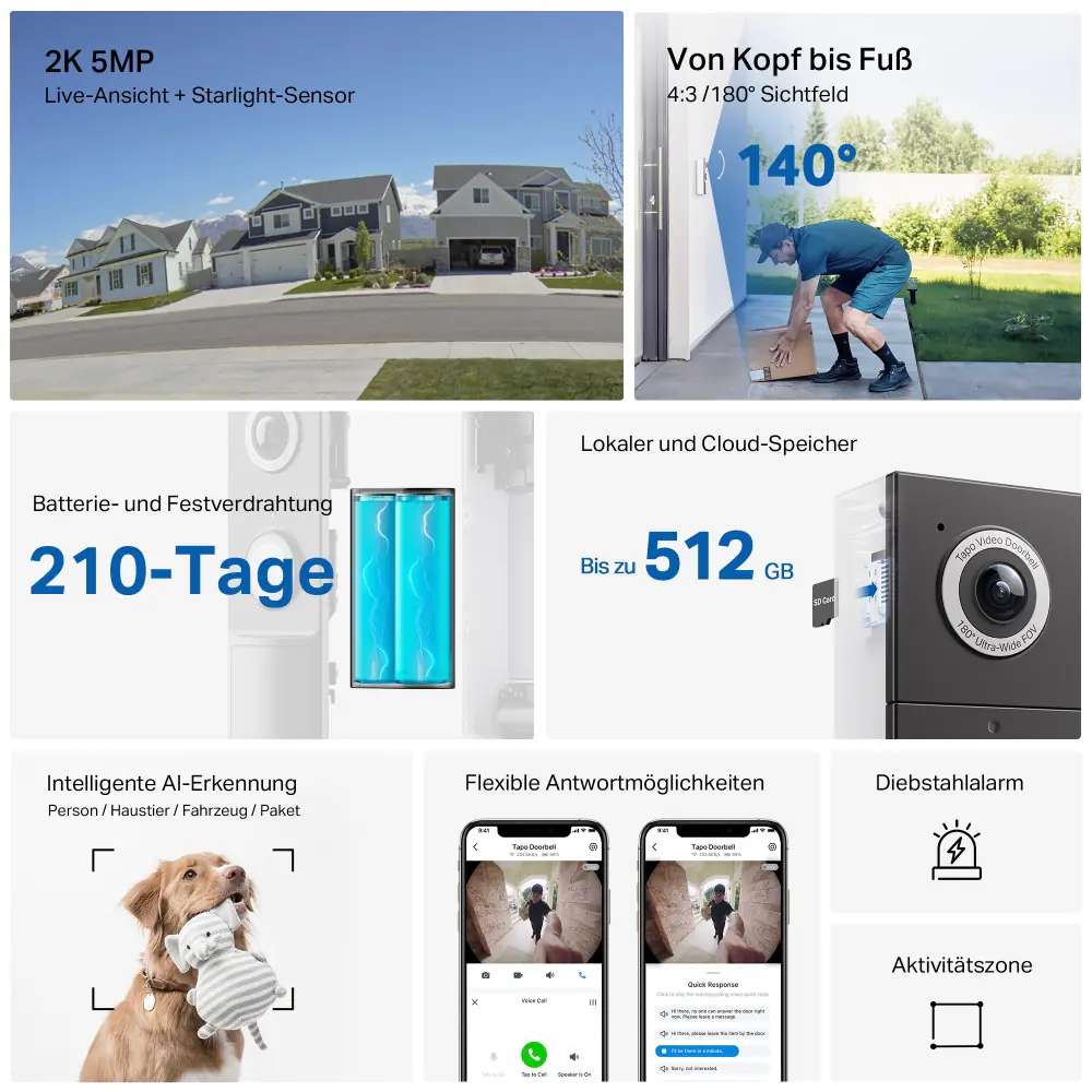TP-Link Türklingelkamera Tapo D235 Smart Video schwarz