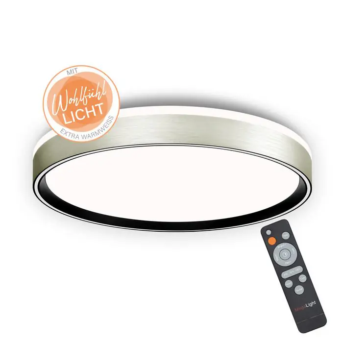 MegaLight LED-Deckenleuchte Shining Pluto Alu Ø48 cm dimmbar