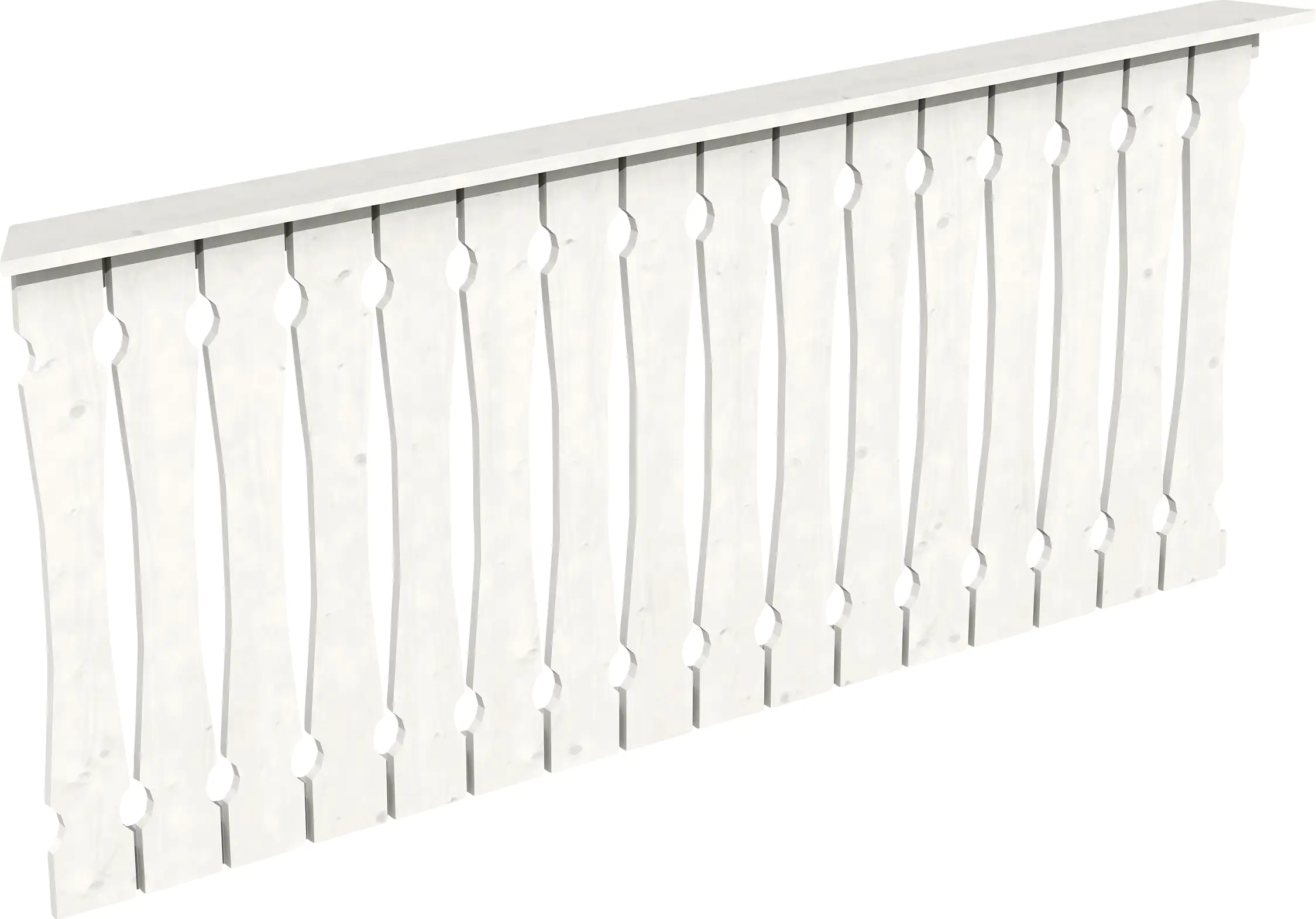 SKAN HOLZ Brüstung Balkonschalung 210 x 96 cm, Fichte, lasiert in Weiß