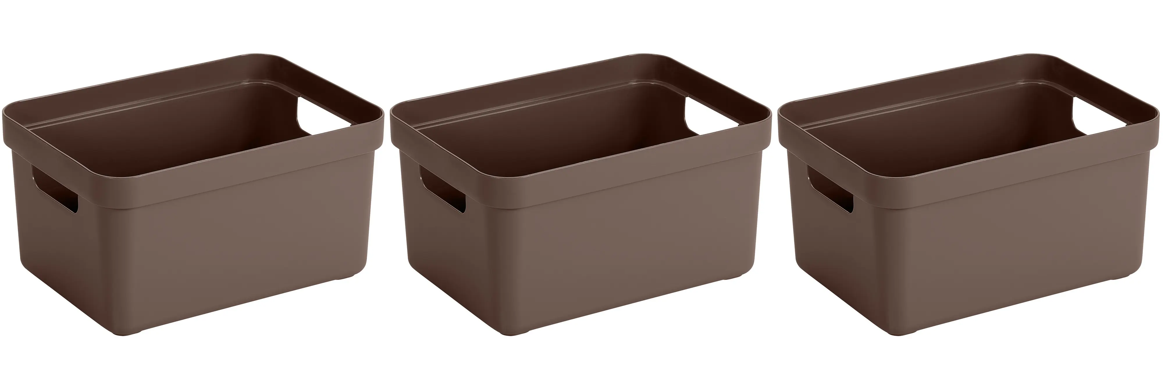 Sunware Aufbewahrungsbox Sigma Home 13L schoko 3er-Set