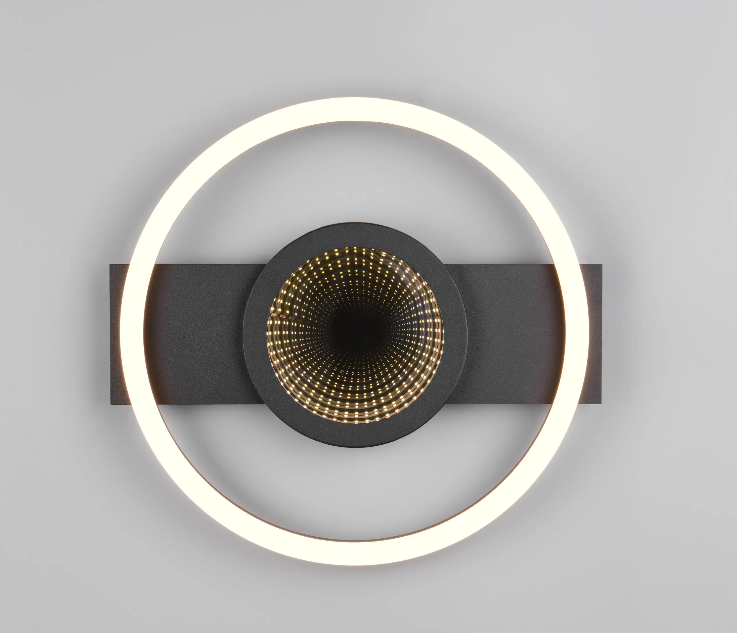 Trio LED Deckenleuchte Wheeler 16 W schwarz matt