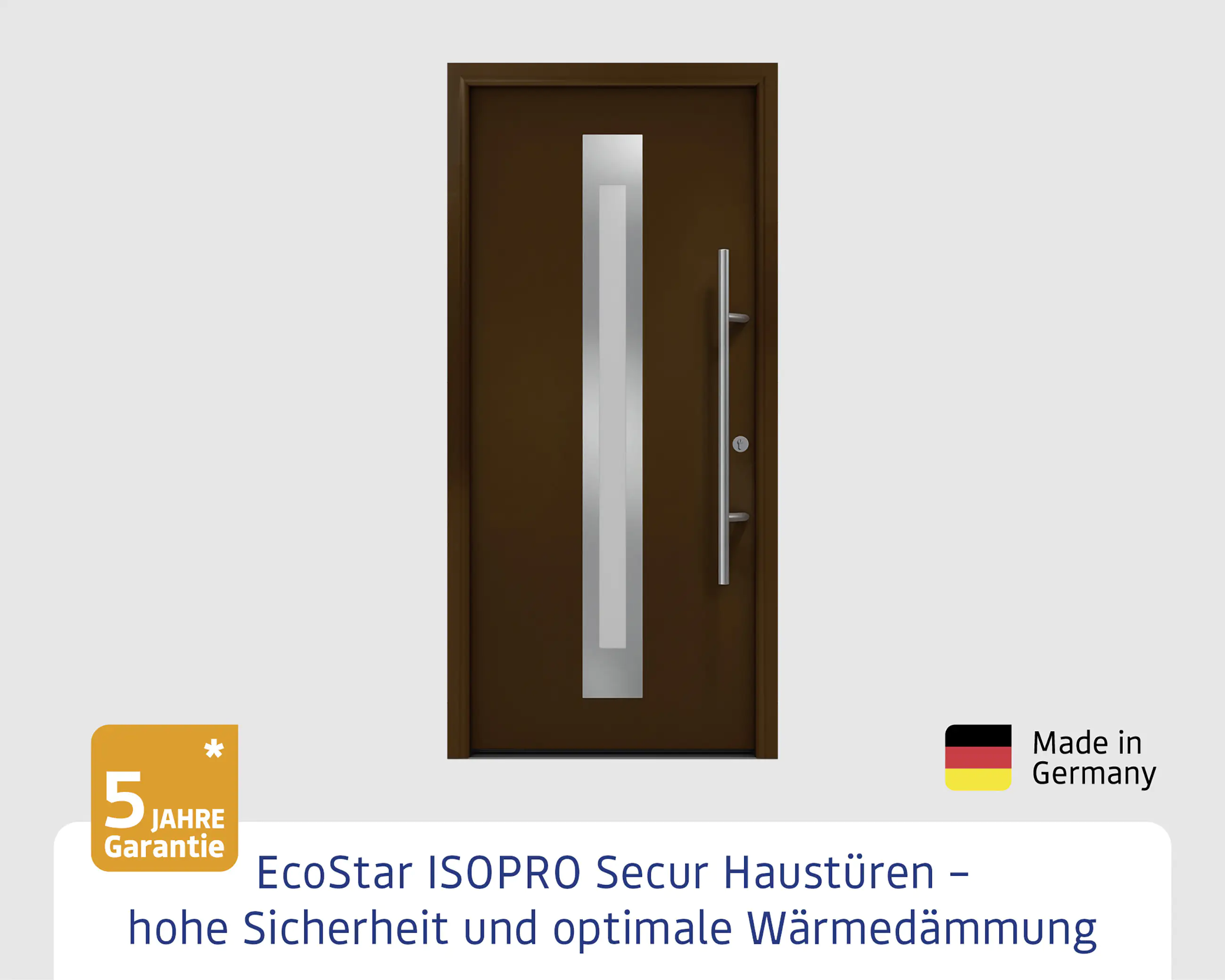 EcoStar Haustür ISOPRO Secur IPS 770S RC2 terrabraun 110 x 210 cm EcoStar Haustür ISOPRO Secur IPS 770S RC2 terrabraun 110 x 210 cm