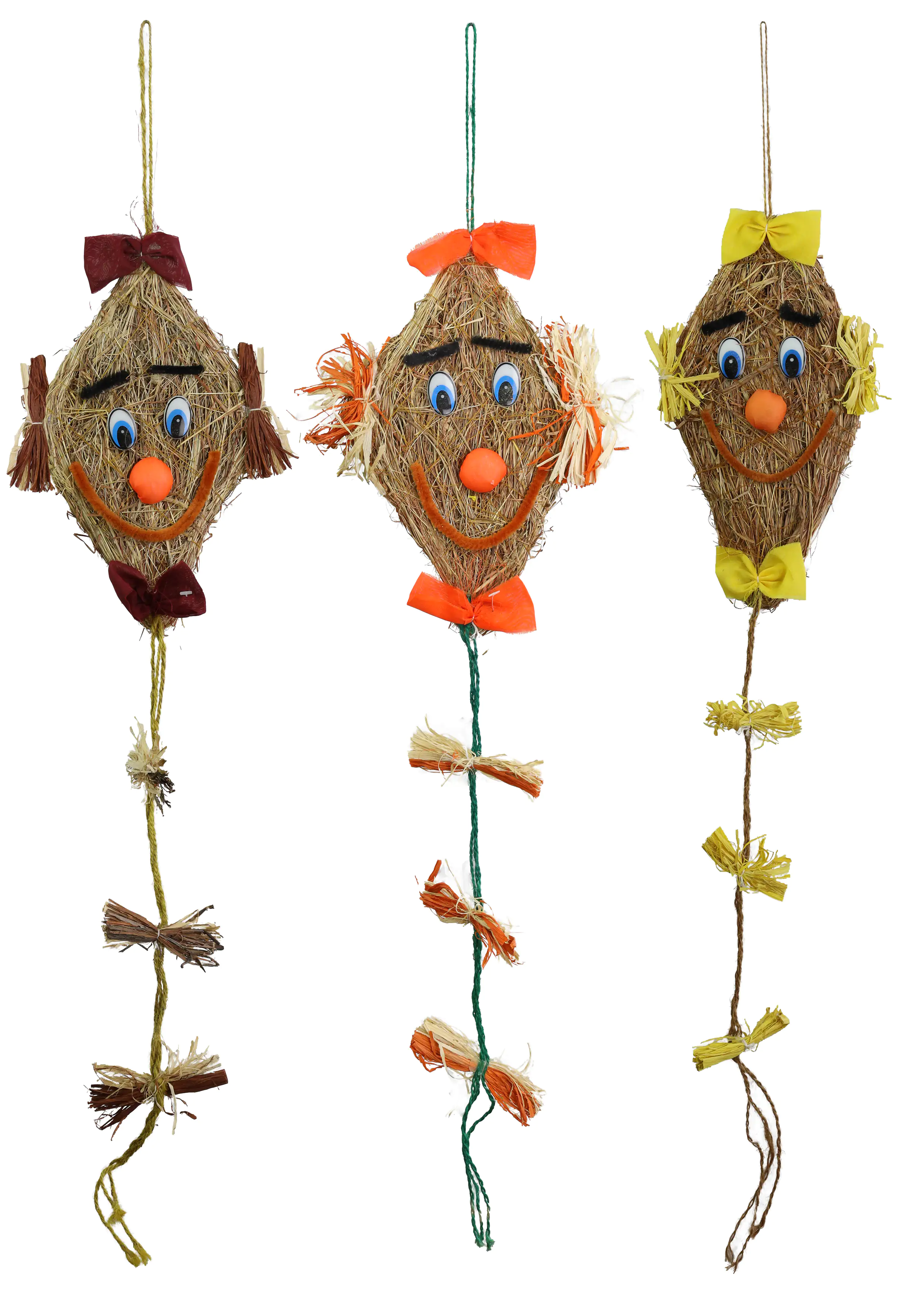 Drache zum Hängen aus Stroh 15 x 28 cm