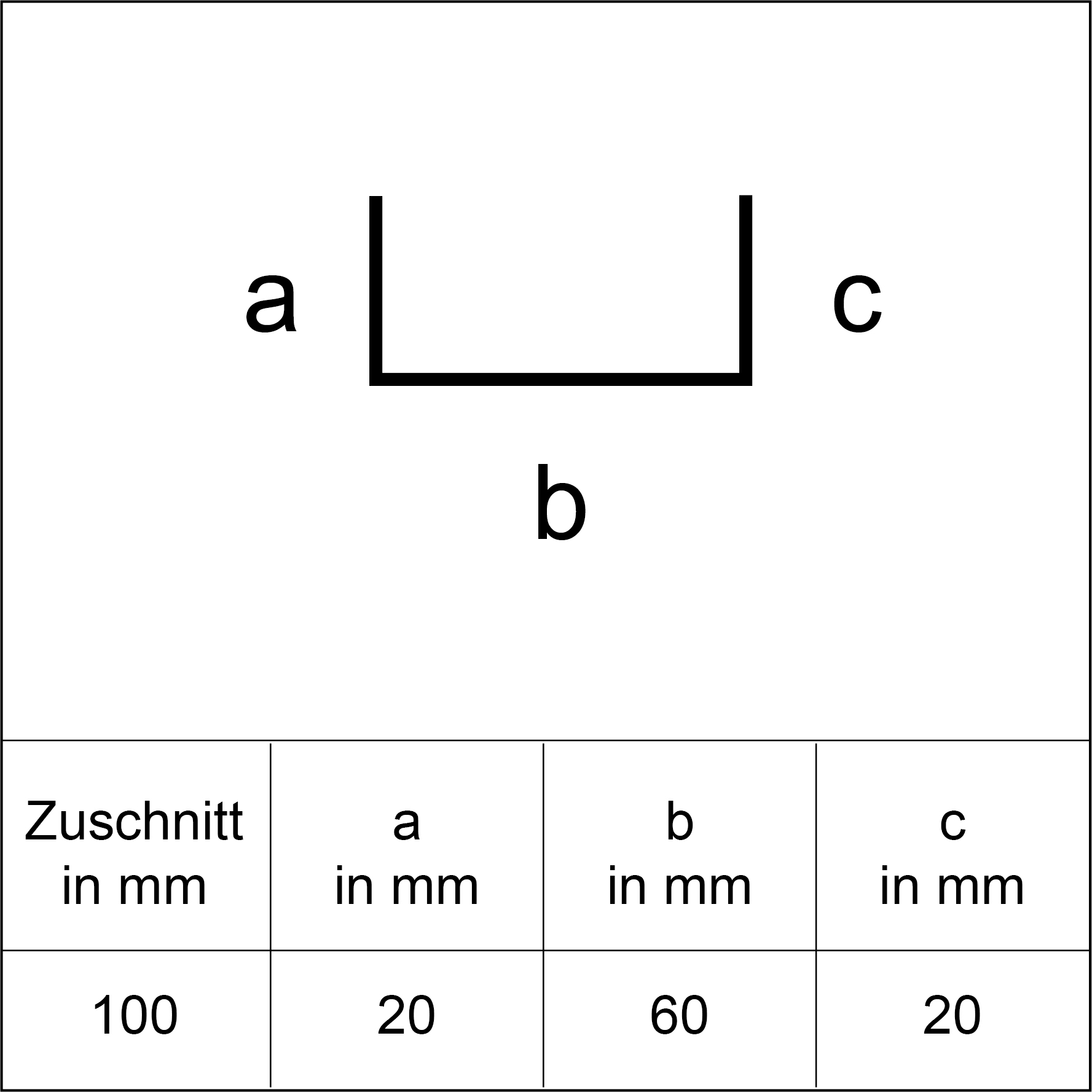 Sarei U-Profil HG5 2000 x 60 x 20 mm natur