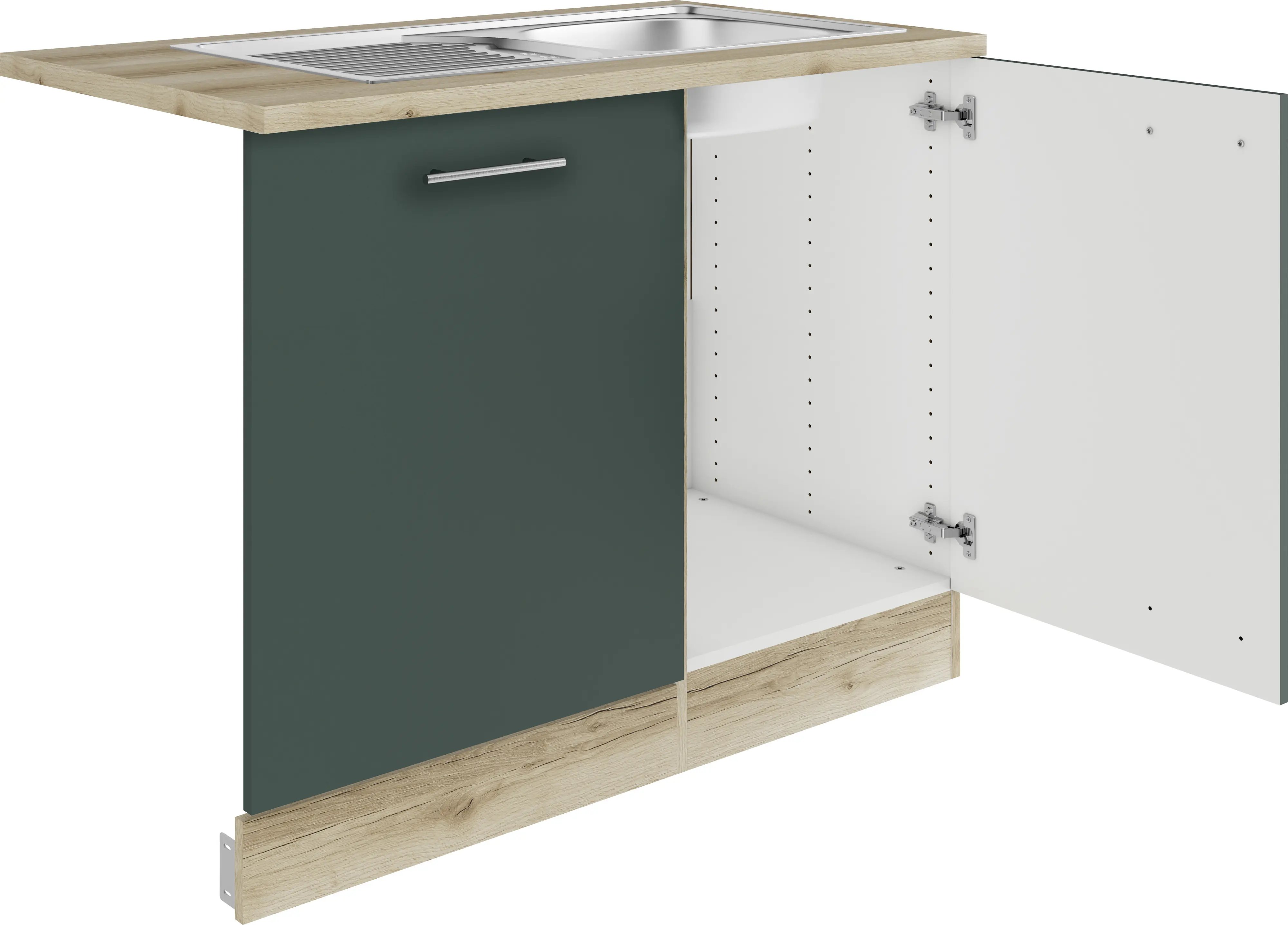 Optifit Spüle mit Unterschrank-Set Savona 405 steingrün/eiche 110 cm