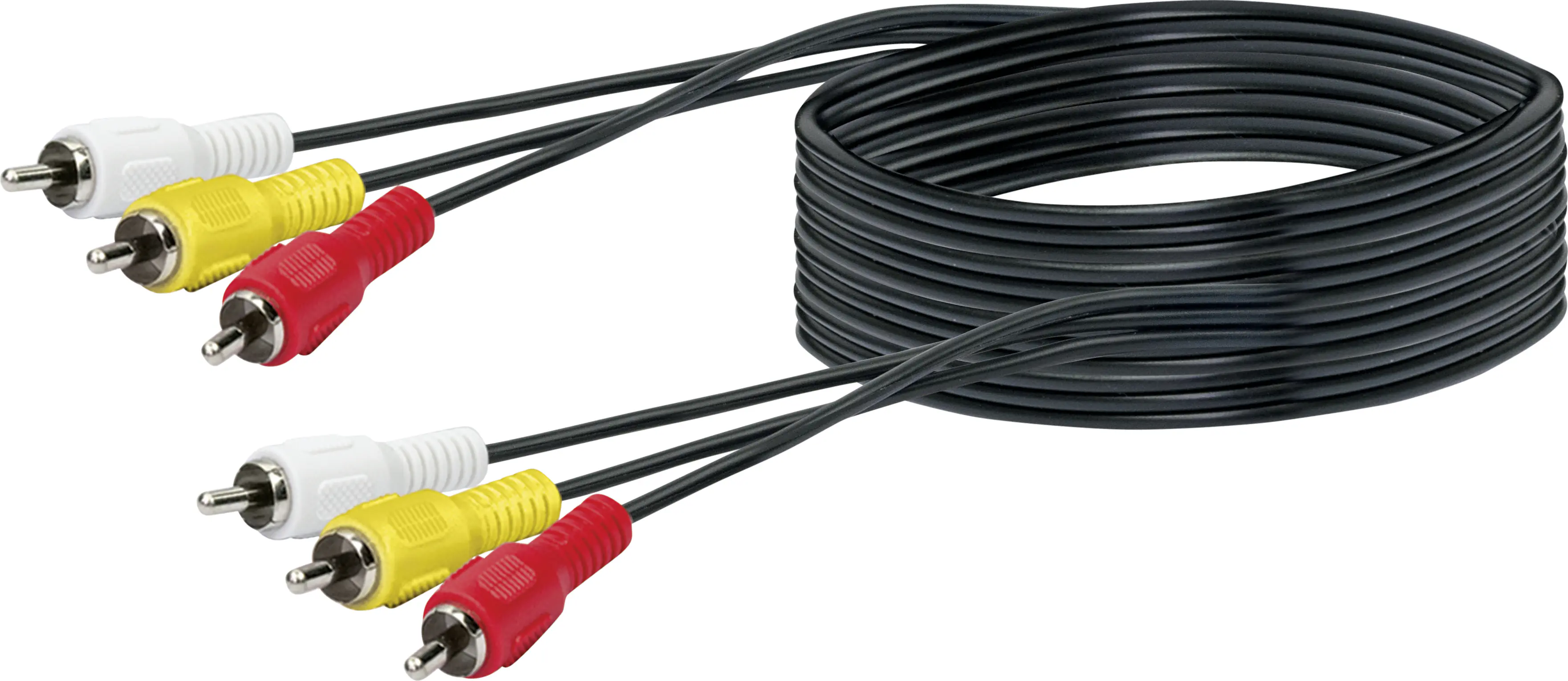 Schwaiger Video Anschlusskabel Cinch CIK5050 533 schwarz, 5m, 3x Cinch Stecker / 3x Cinch Stecker
