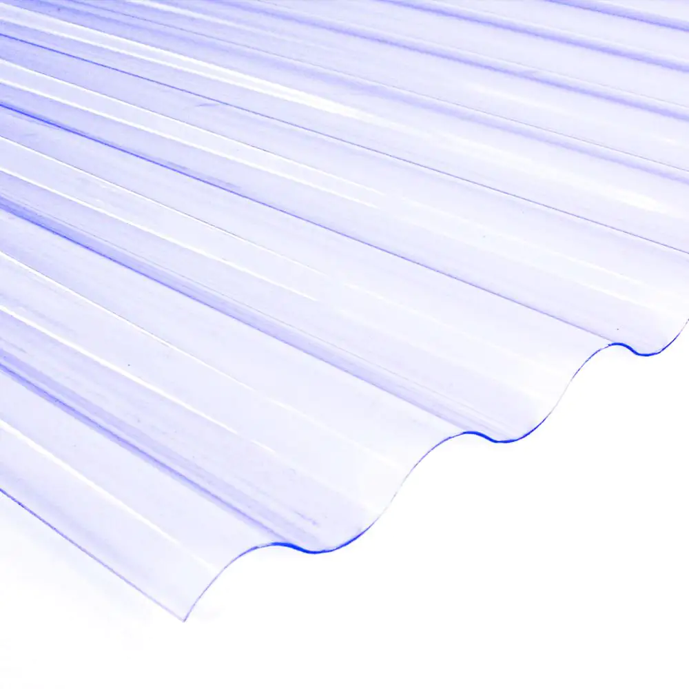 PVC-Wellplatte 76/18 200 x 90 cm 0,7 mm klar PVC-Wellplatte 76/18 200 x 90 cm 0,7 mm klar