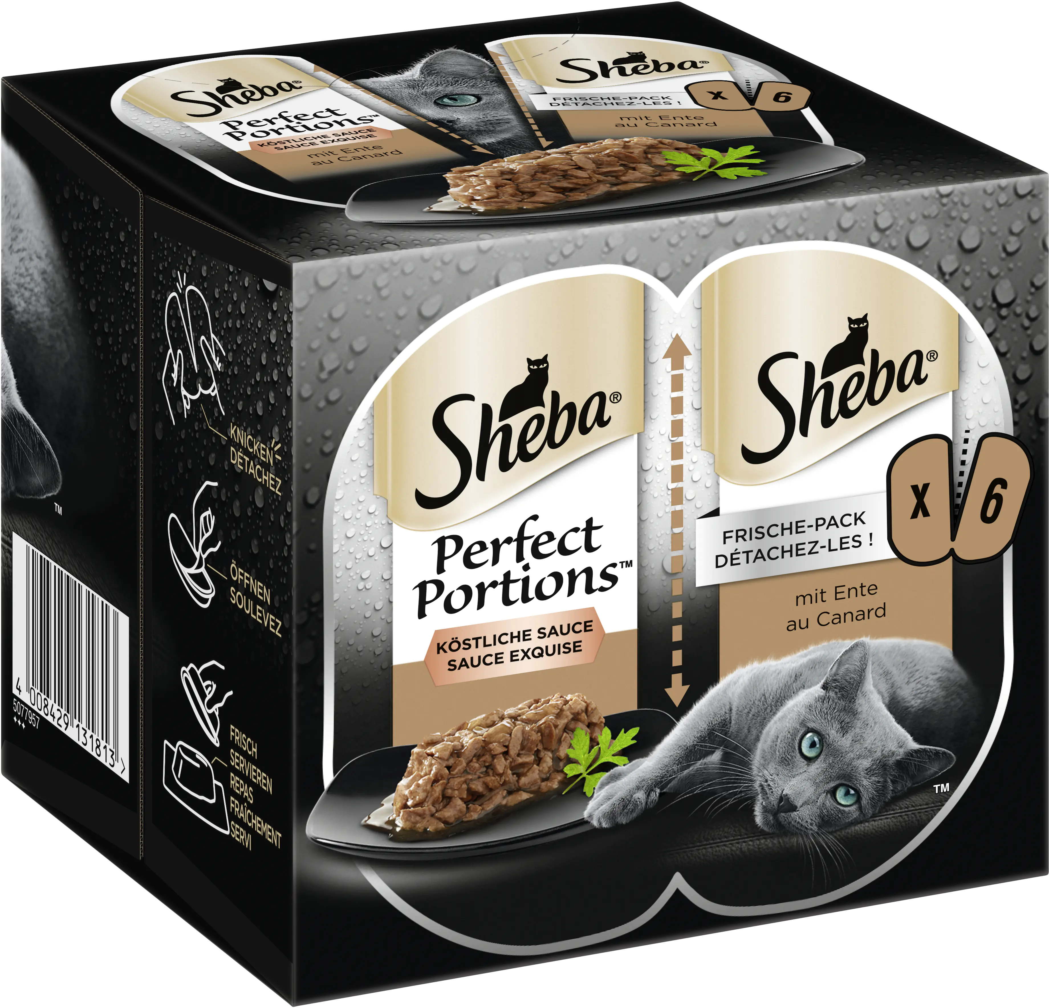 Sheba Perfect Portions Sauce mit Ente Katzenfutter 6 x 37,5g Sheba Perfect Portions Sauce mit Ente Katzenfutter 6 x 37,5g