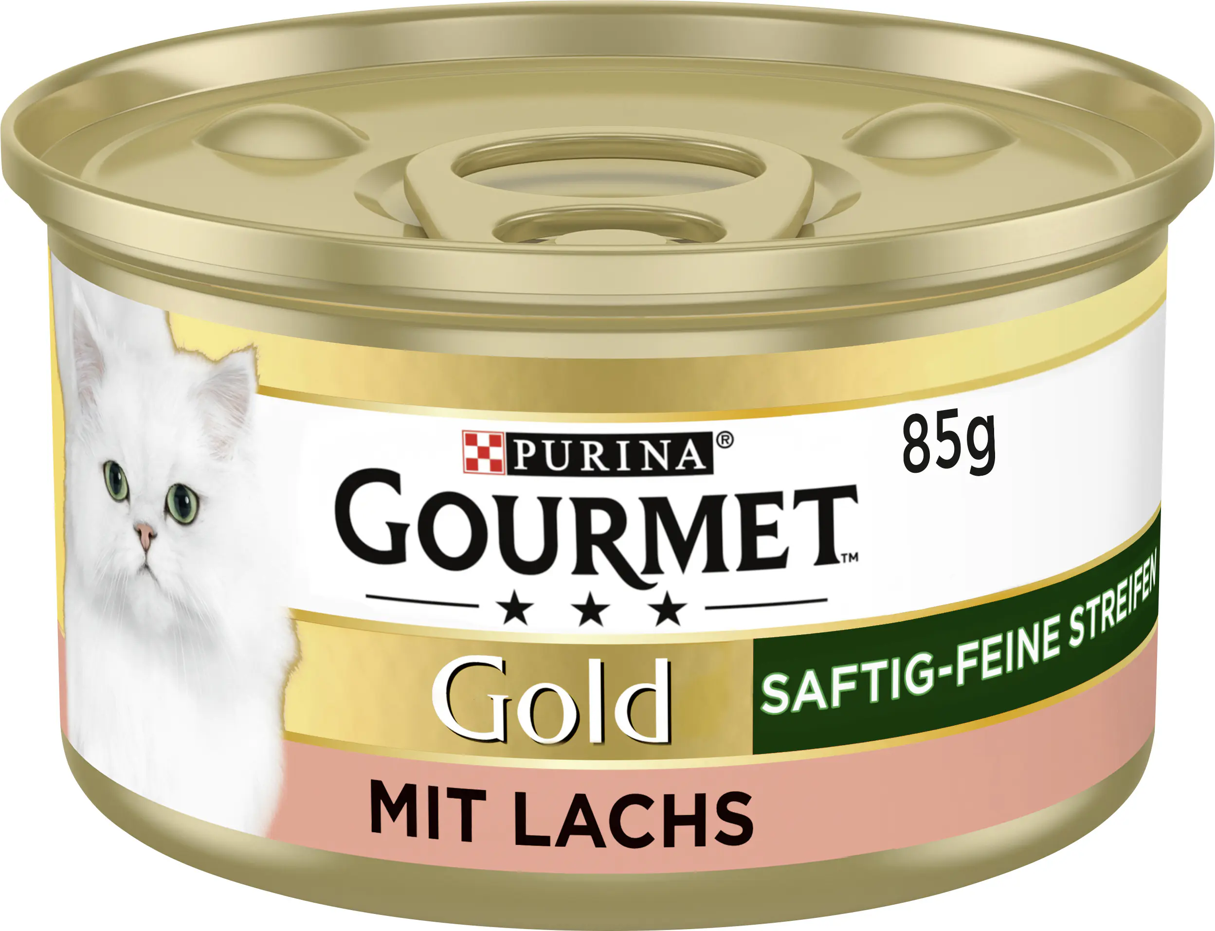 Gourmet Gold Katzenfutter saftig-feine Streifen mit Lachs 85 g