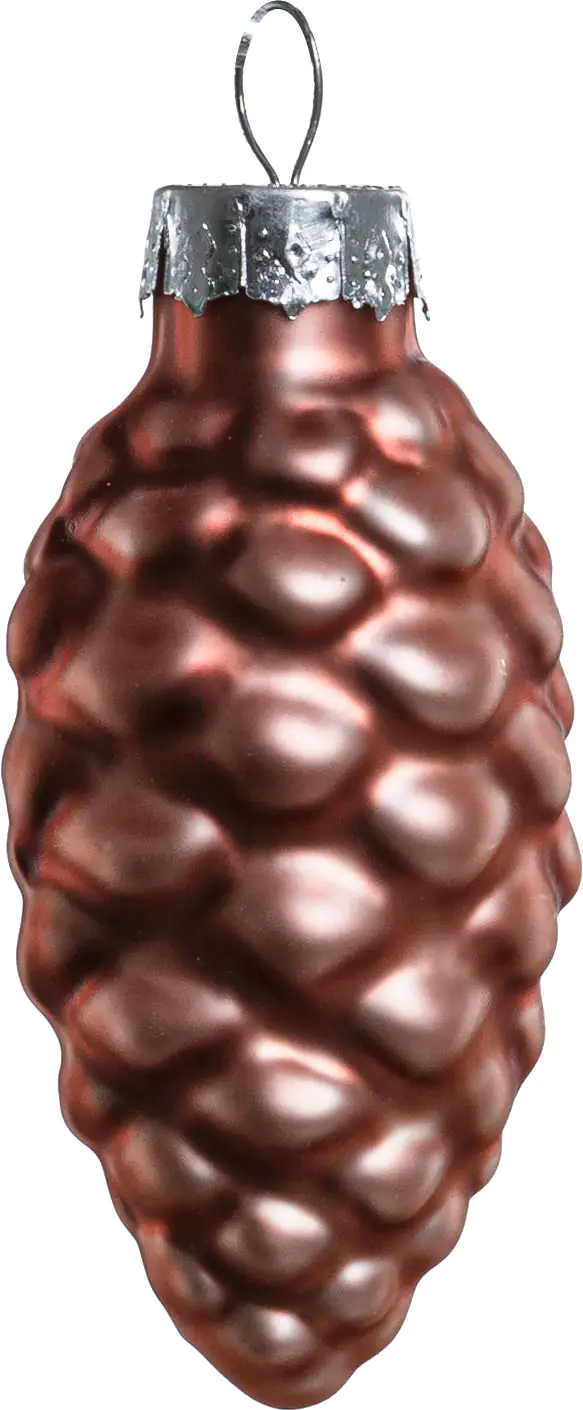 TrendLine Glas-Tannenzapfen 6 cm, marmor pink, 12 Stück