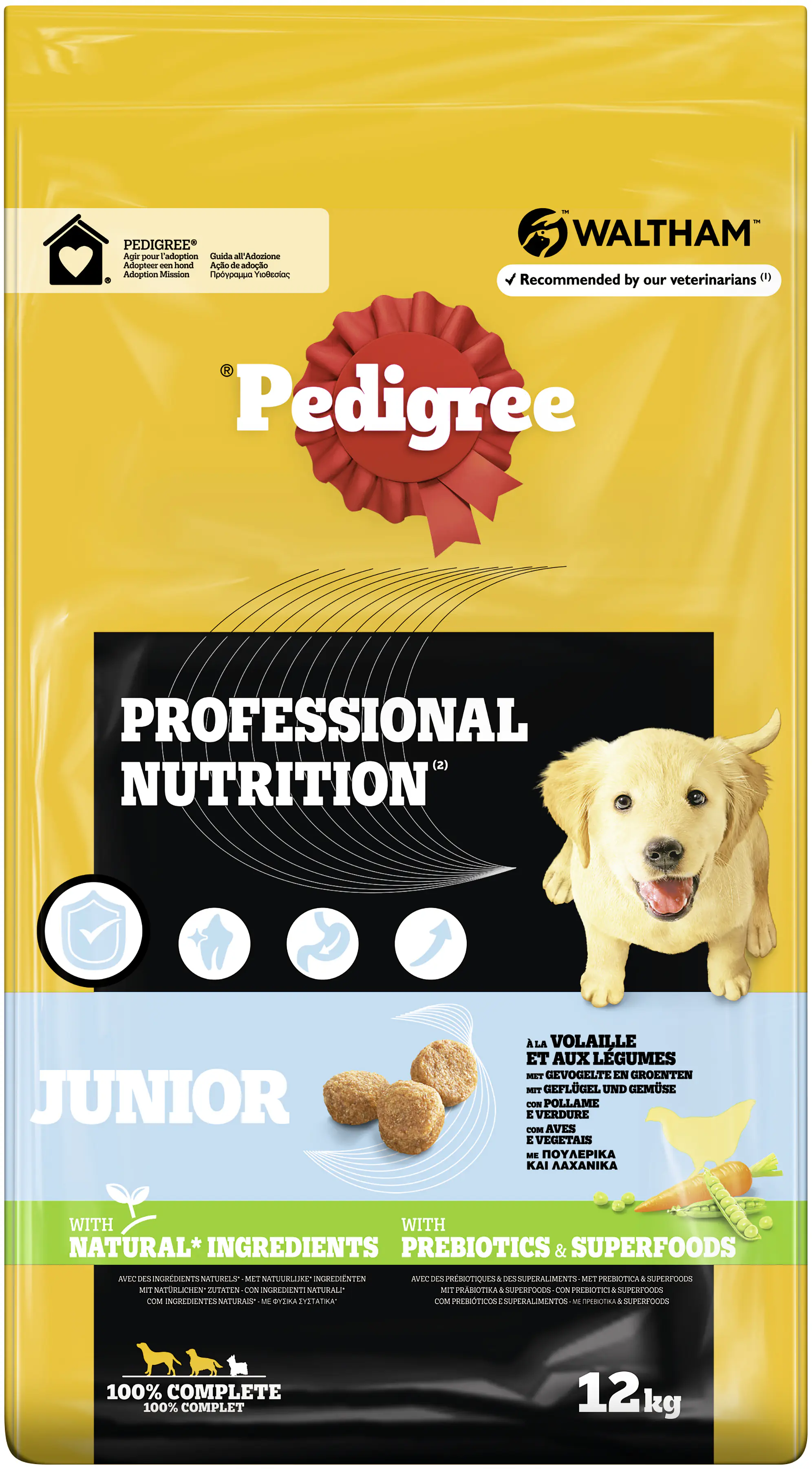 Pedigree Professional Nutrition Hundetrockenfutter Junior 12 kg Geflügel & Gemüse 