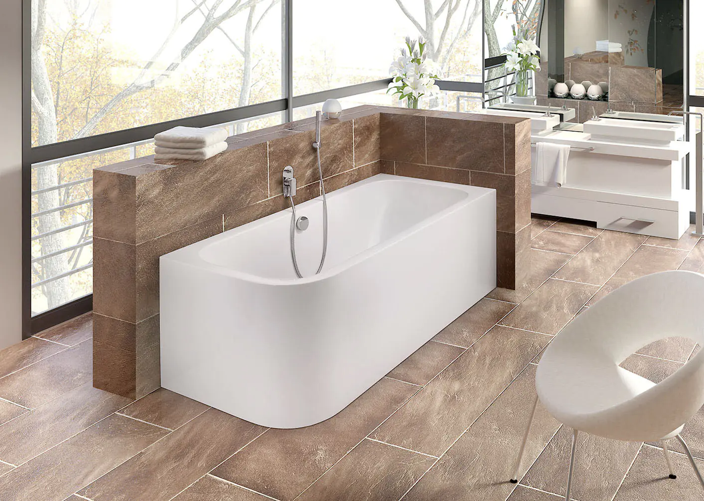 Ottofond Badewanne Spirit links 180x80 cm, weiß