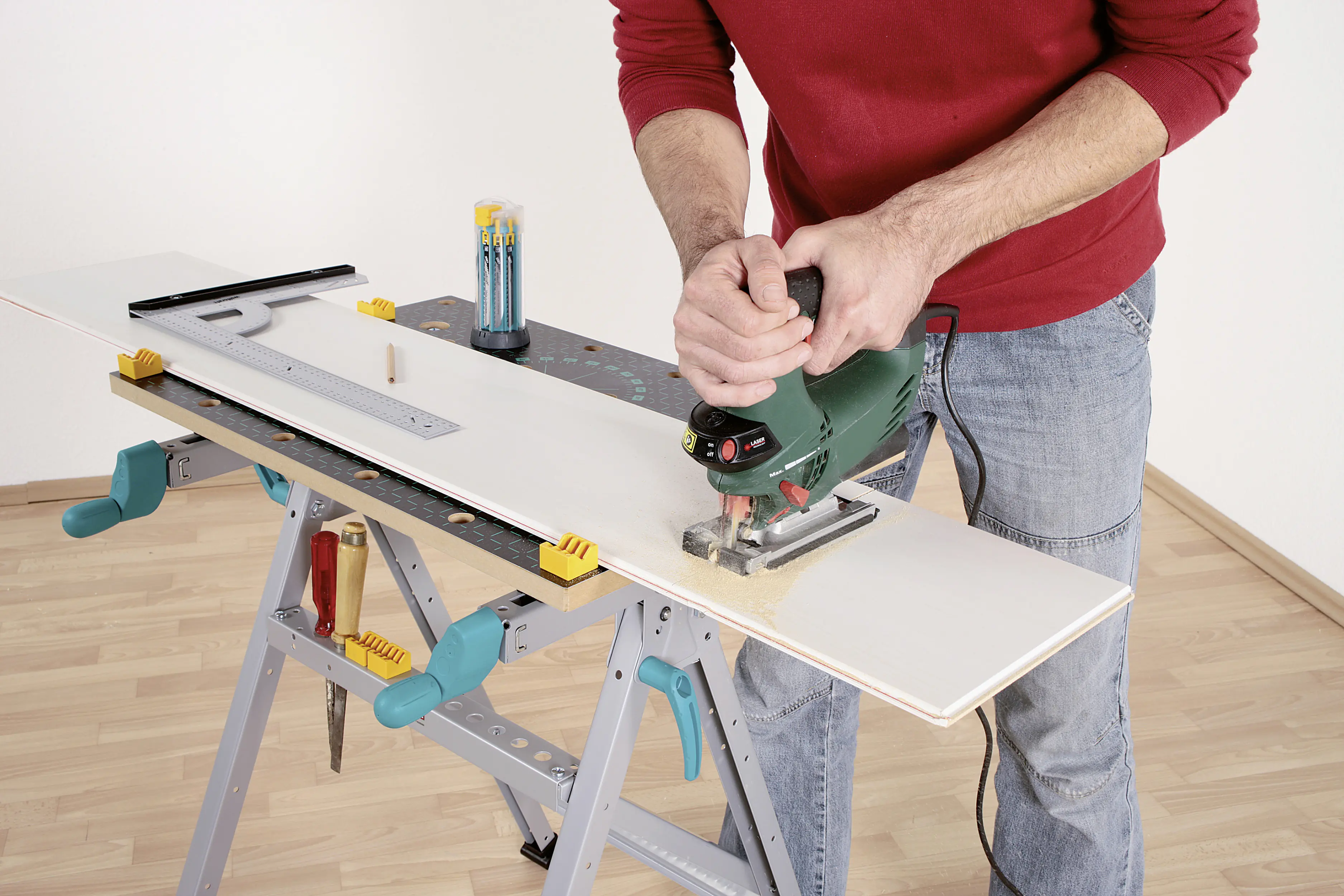 Wolfcraft Spanntisch Master 200 MDF Arbeitsfläche 64,5 x 30,0 cm