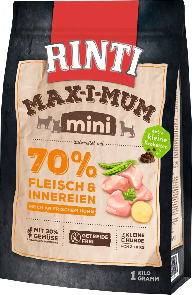 Rinti Max-i-Mum Hundetrockenfutter Mini 1 kg Huhn