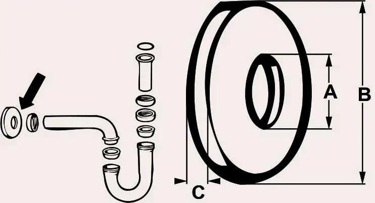 Cornat Rosette für Spültischsiphon Ø 50 x 85 mm
