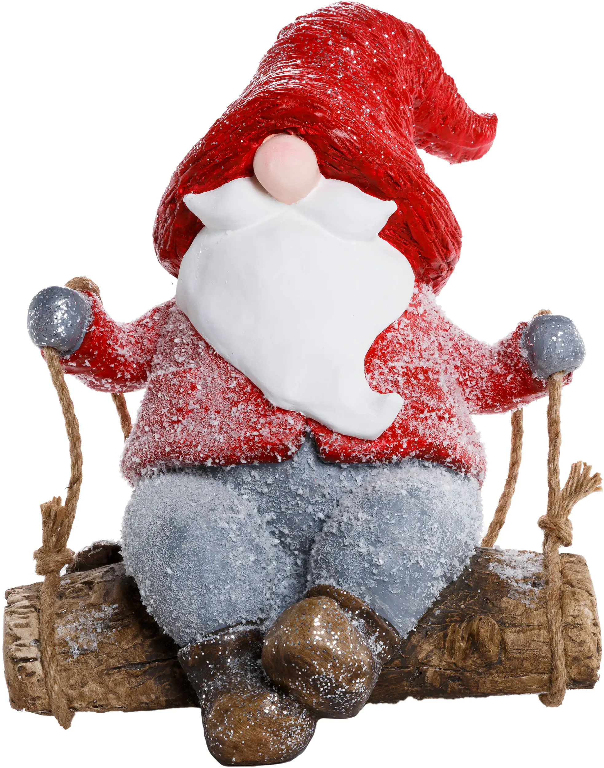 TrendLine Deko Wichtel auf Schaukel 34 x 33 x 42 cm