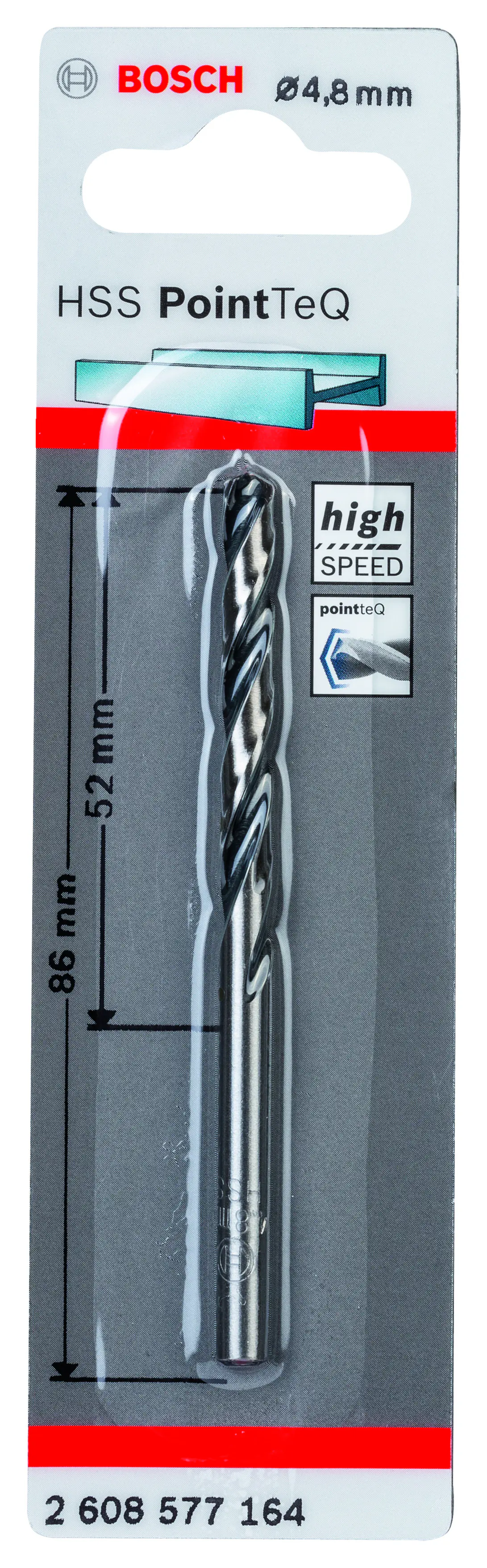 Bosch HSS-Spiralbohrer PointTeQ 4,8 mm