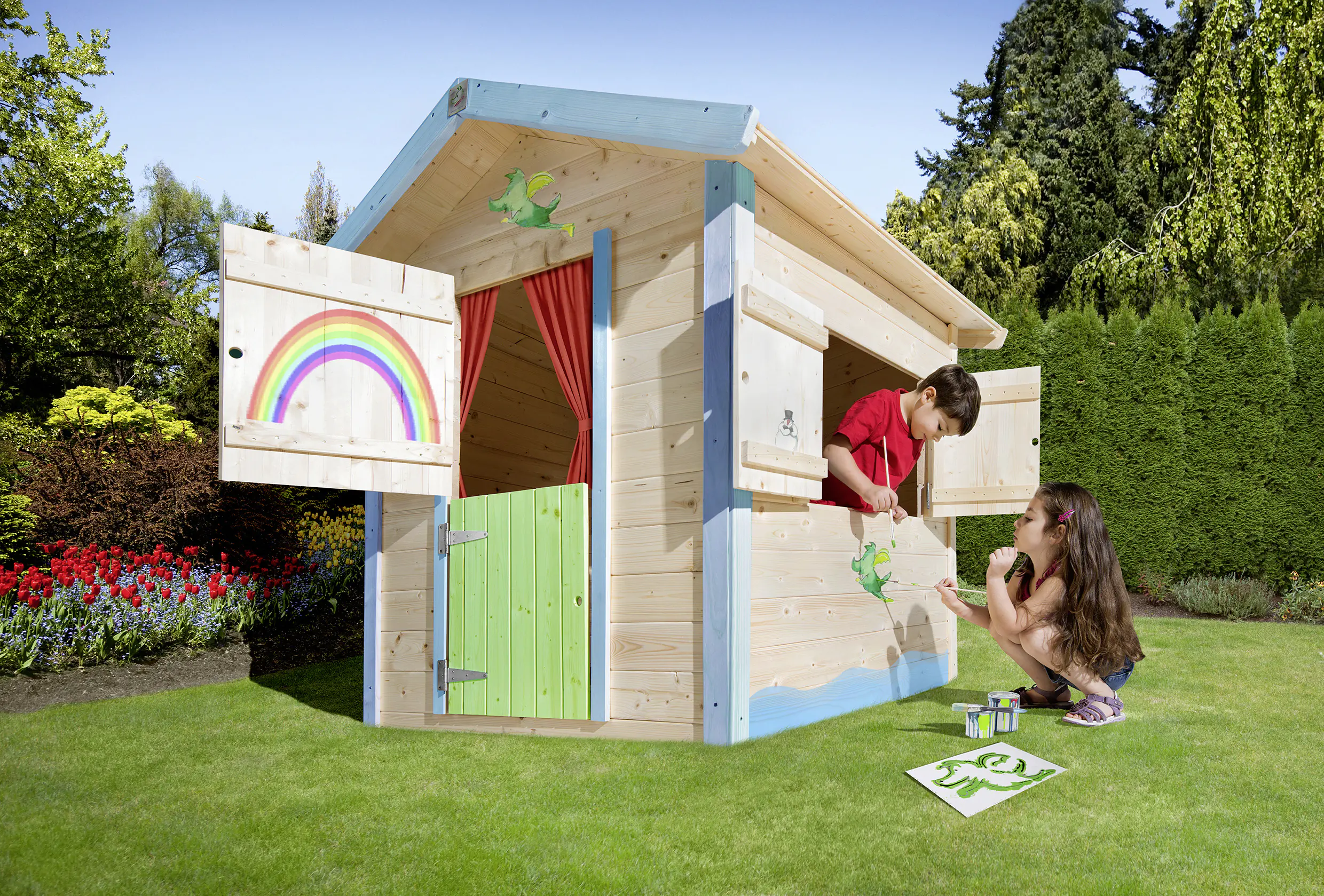 Weka Drachenhöhle Tabaluga 144 x 153 cm natur