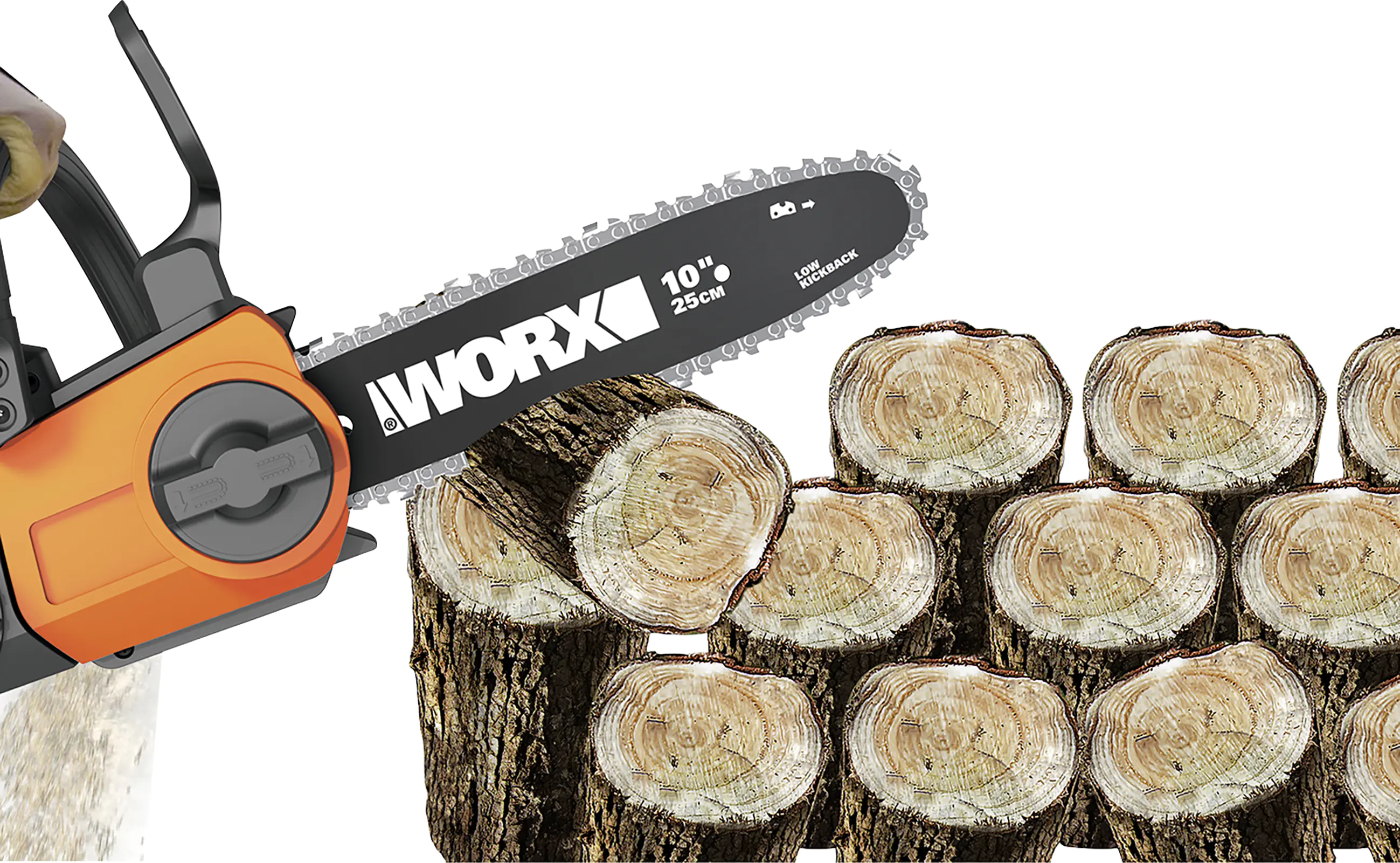 Worx Akku-Kettensäge WG322E.9 20 V 25 cm ohne Akku und Ladegerät