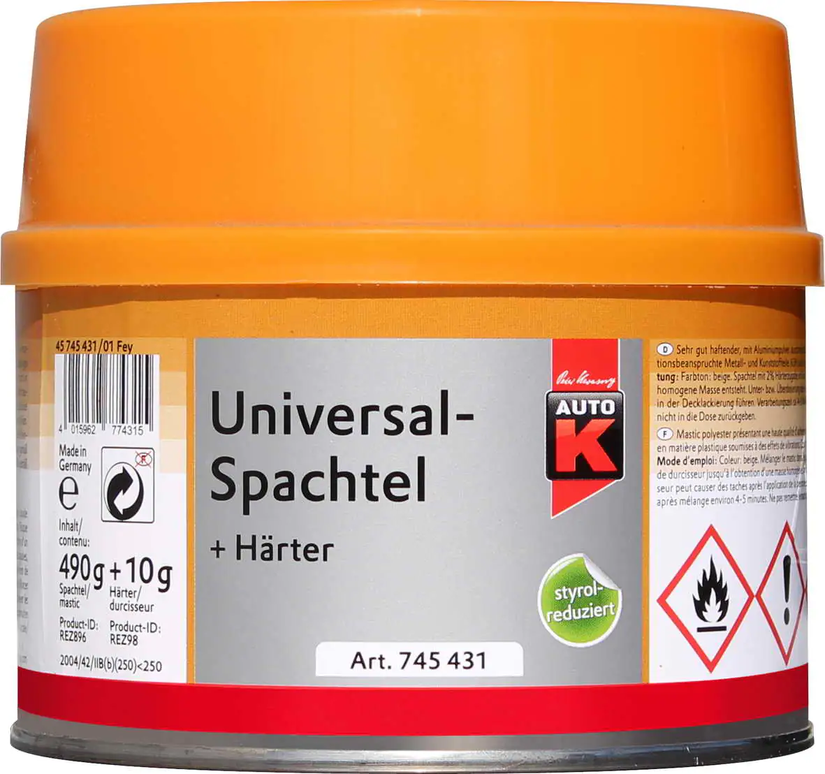 Auto-K Universalspachtel + Härter 500g