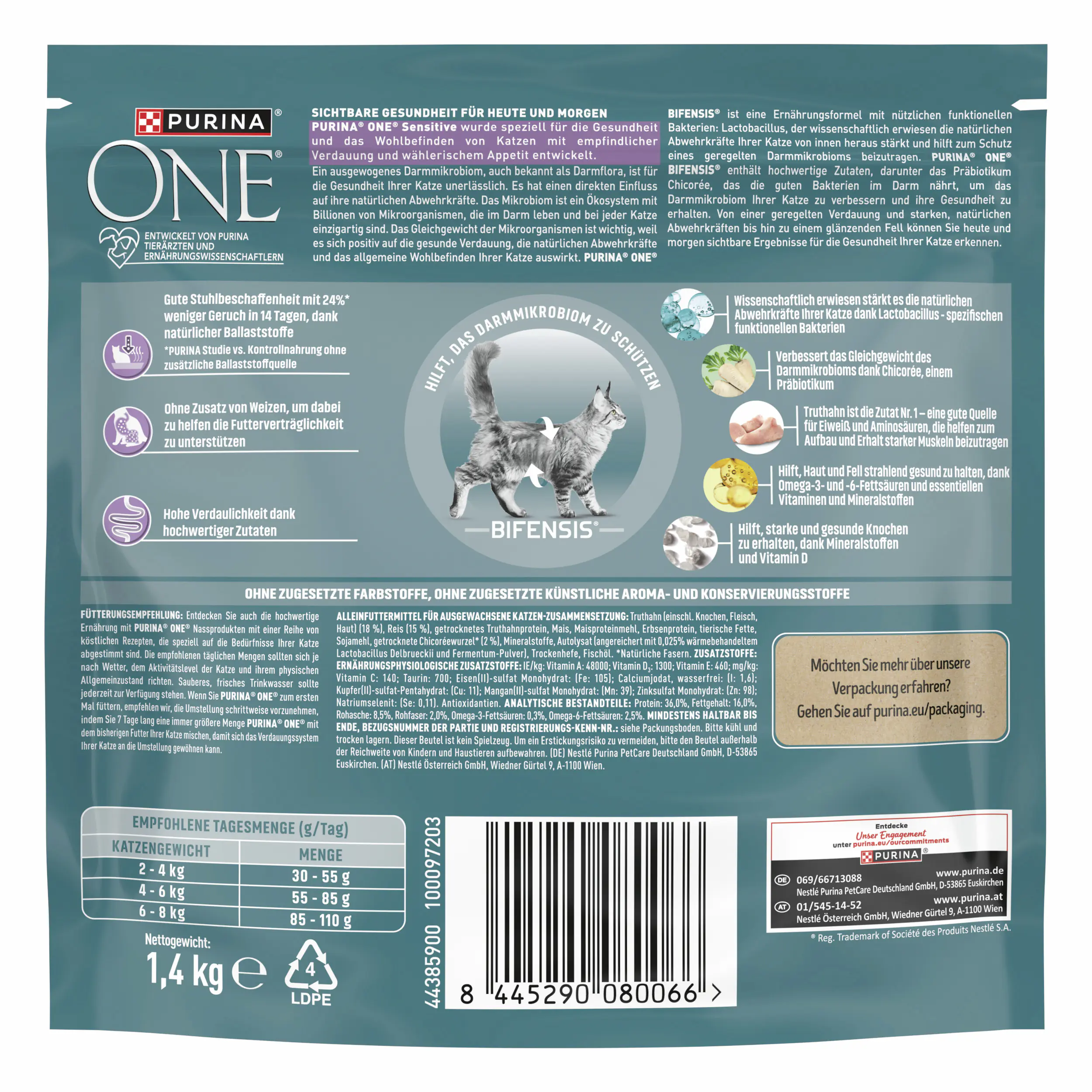 Purina One Katzenfutter Sensitive reich an Truthahn 1,4 kg