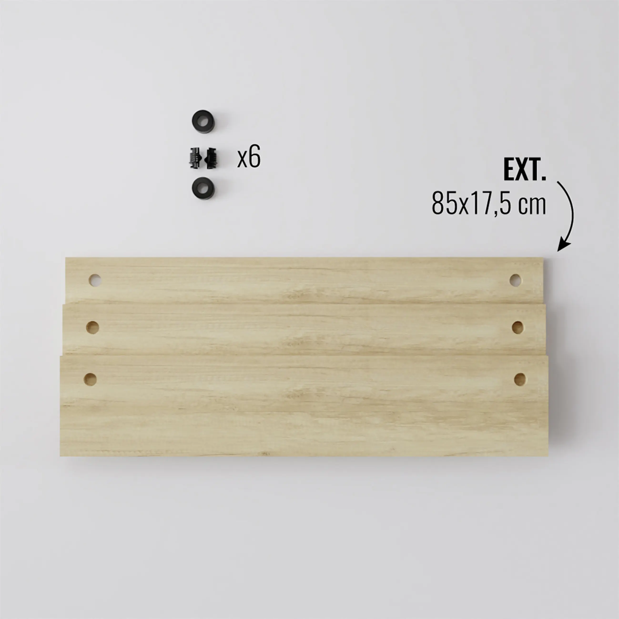 Ar Shelving Erweiterung für Wandregal Deco 85 x 17,5 cm 3 Böden