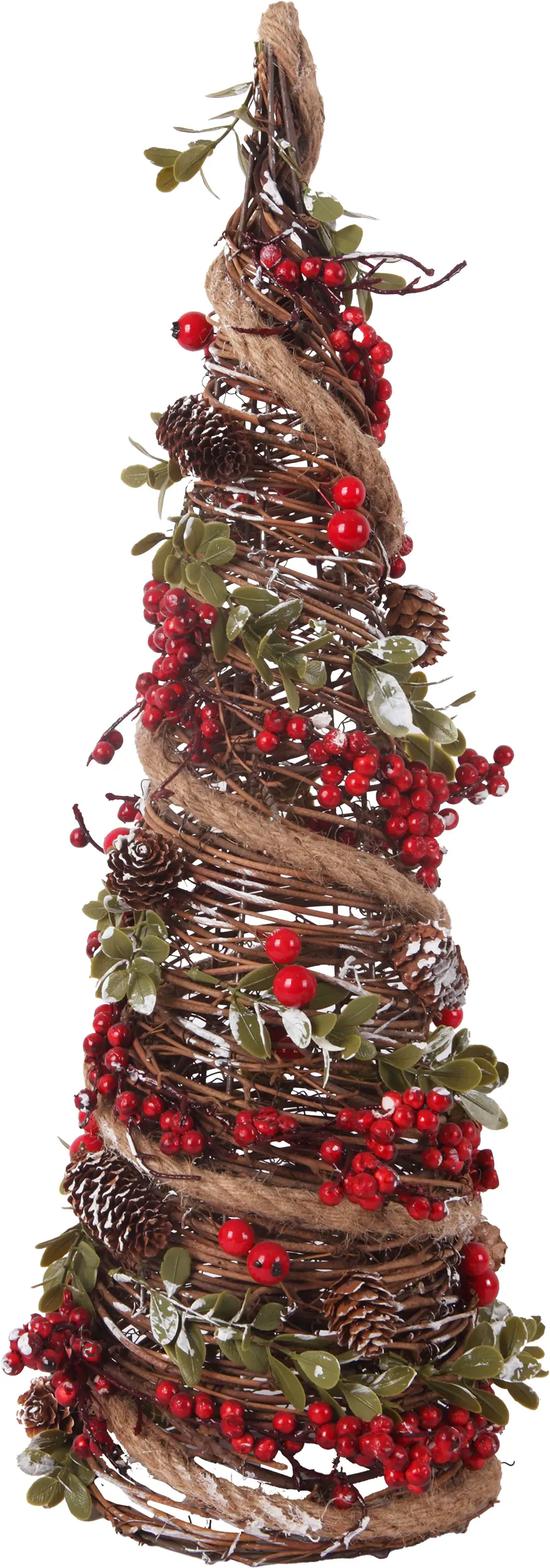Deko-Weihnachtsbaum mit Weihnachtsschmuck Rattan 56 x 17 cm bunt