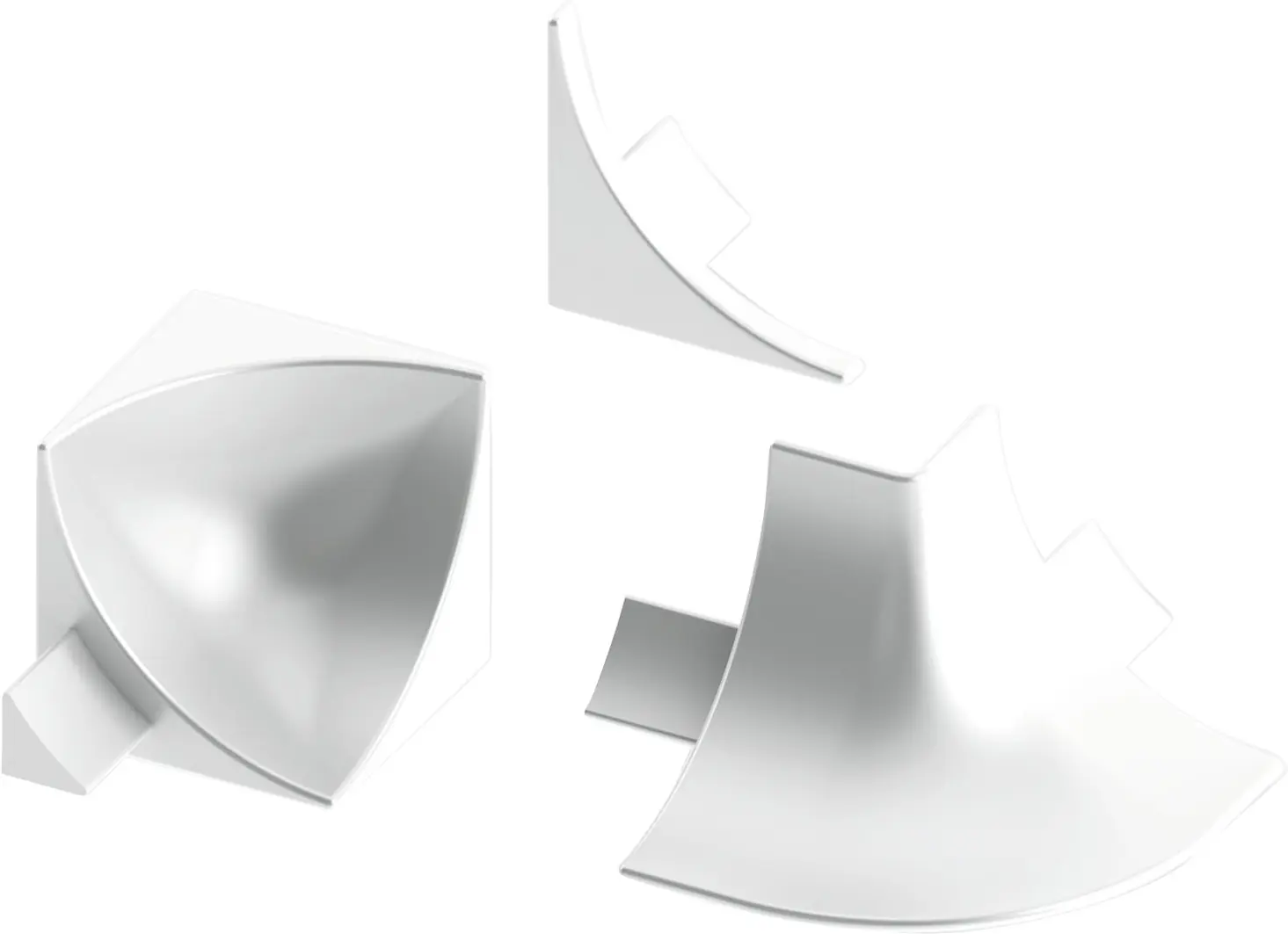 alfer Zubehör-Set 12 mm 12 mm PVC (Kunststoff) glatt brillantweiss