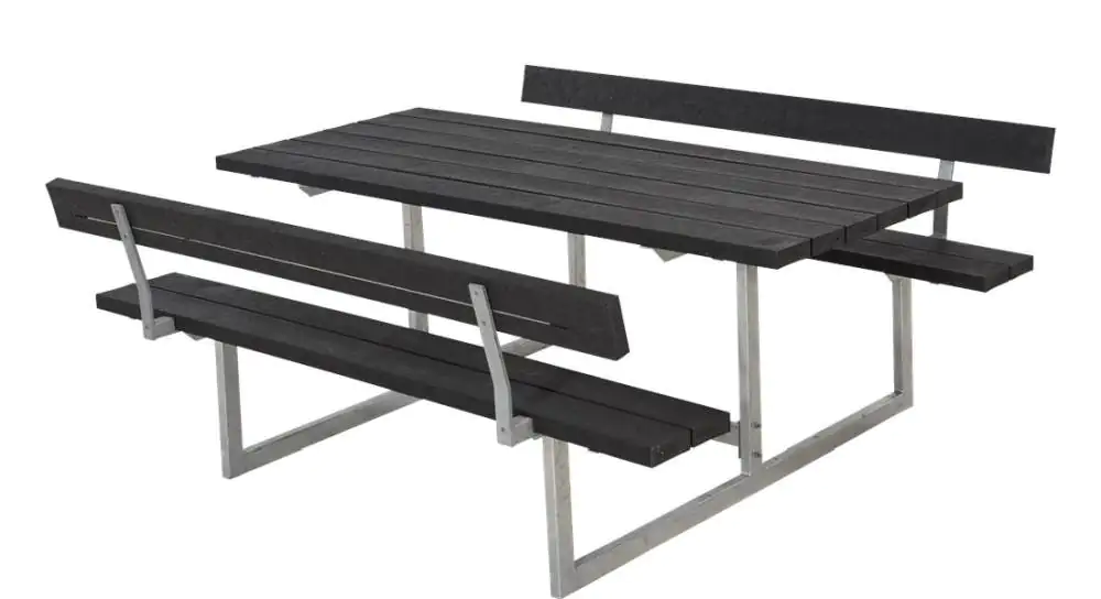 Plus Kombimöbel Basic 177 x 184 x 72 cm, 2 Rückenlehnen, Kunststoff schwarz