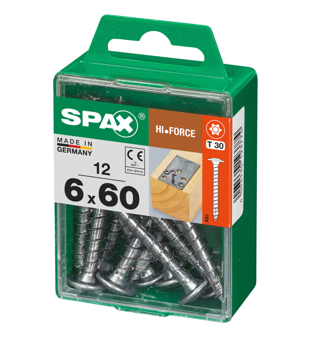 Spax Holzbauschrauben 6.0 x 60 mm TX 30 - 12 Stk.