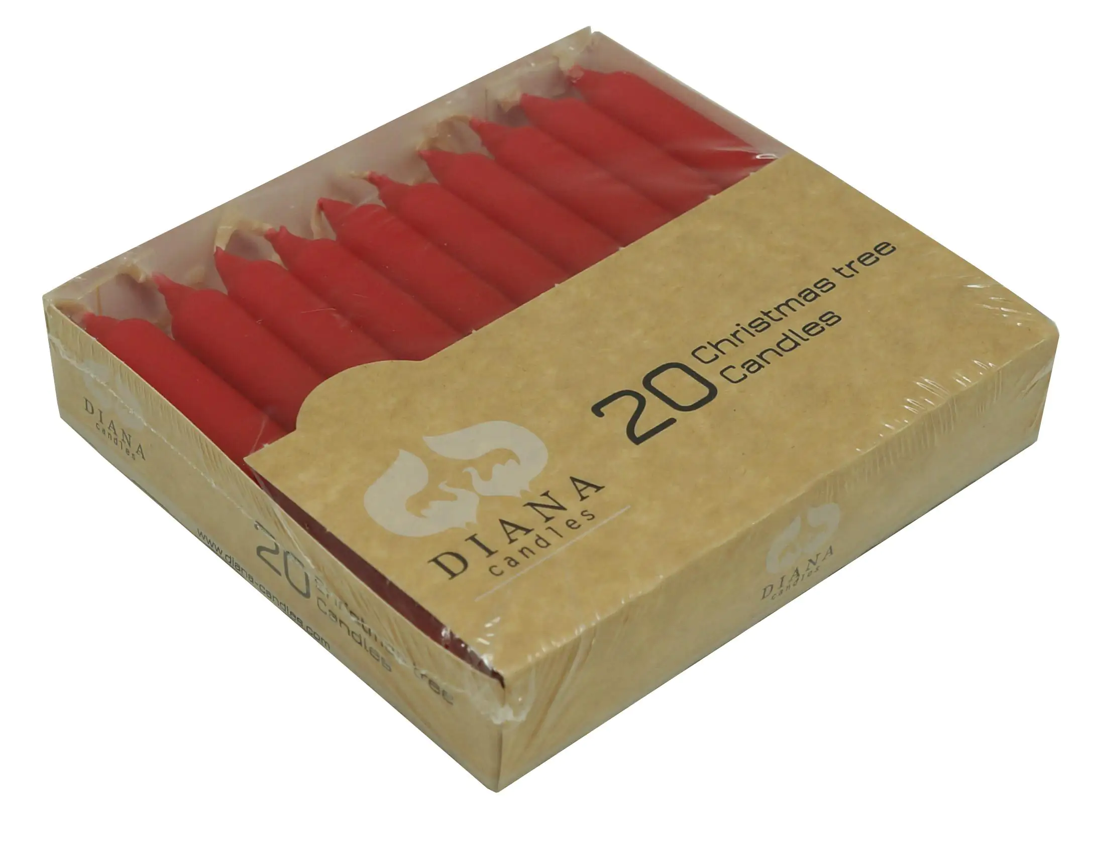 Diana Candles Baumkerzen Ø 1,2 cm x 11 cm rot 20er Pack