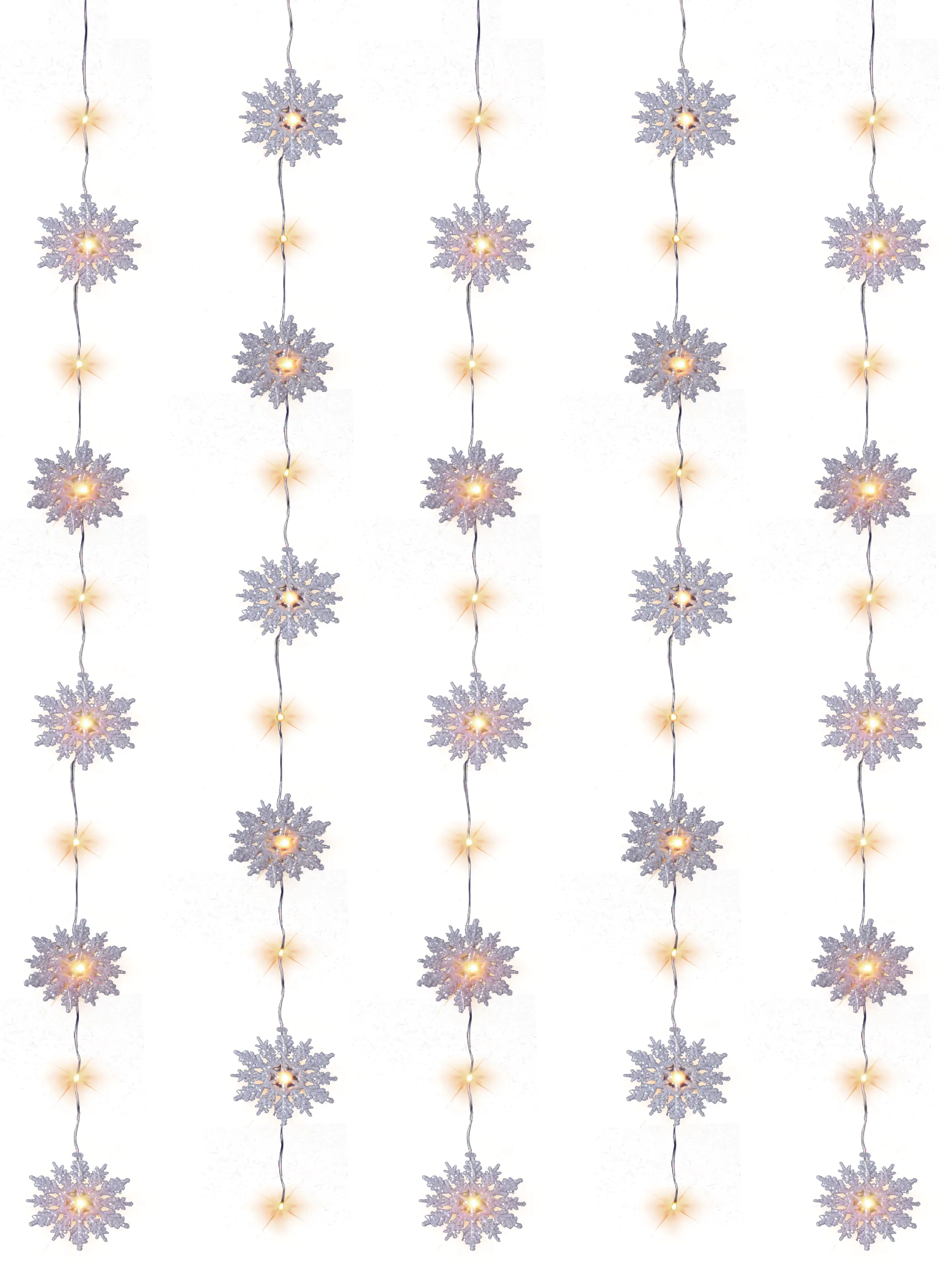 TrendLine LED-Lichtervorhang Schneeflocke Außen 60 x 150 cm warmweiß mit Timer