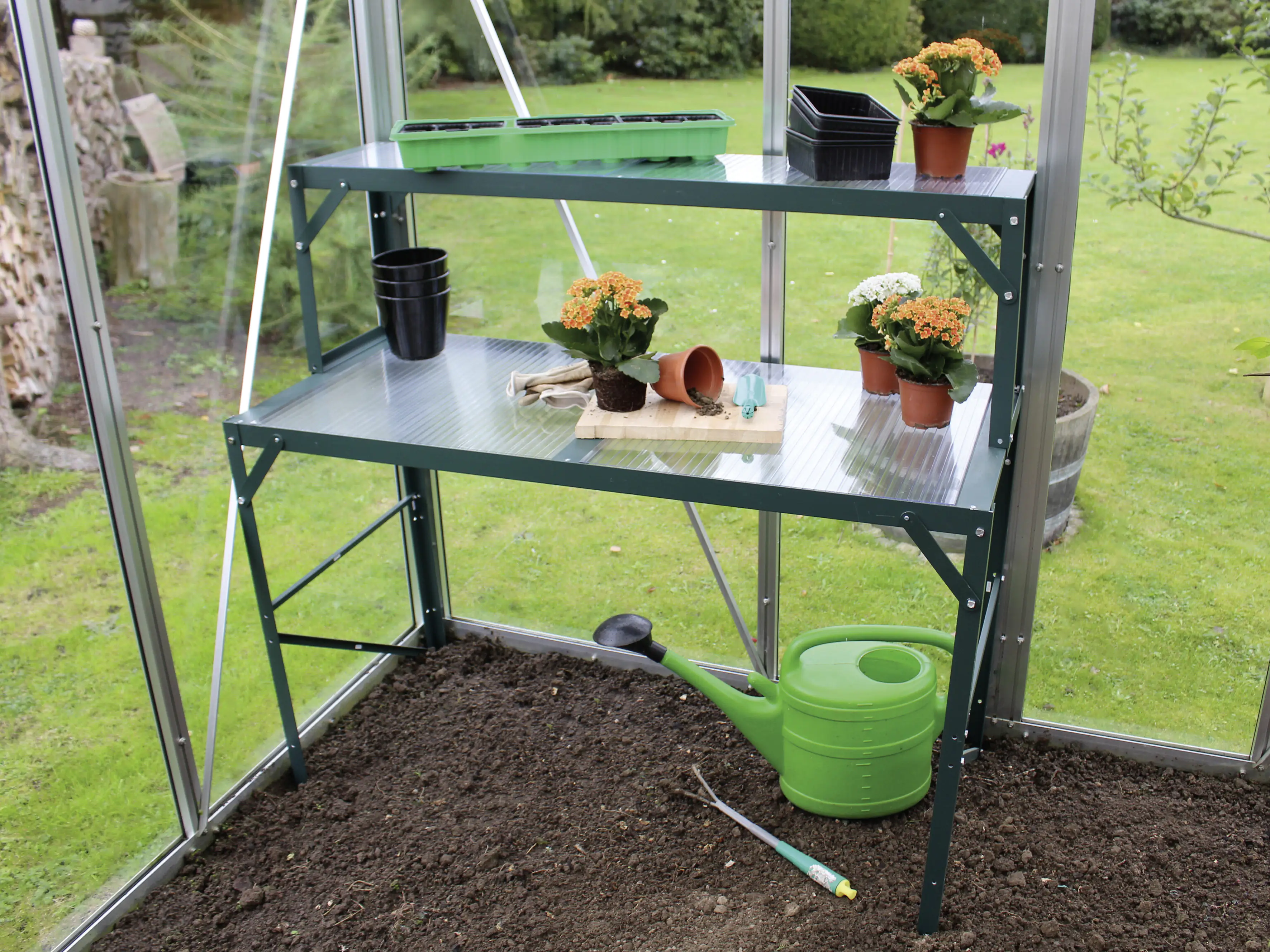 Vitavia Alu-Tischaufsatz 121 x 28 x 39 cm smaragd 16 mm Hohlkammerplatten