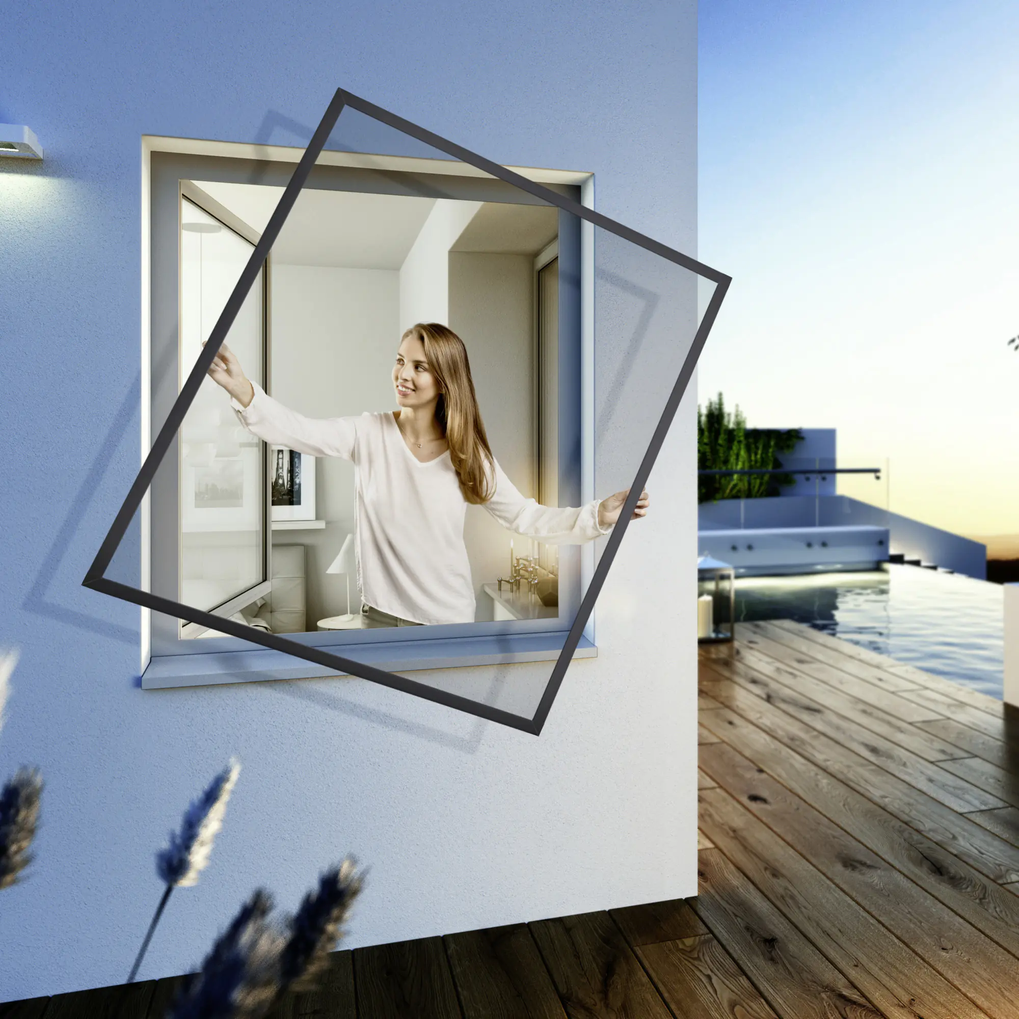 Windhager IS Maßfenster bis 140 x 150 cm schwarz/anthrazit