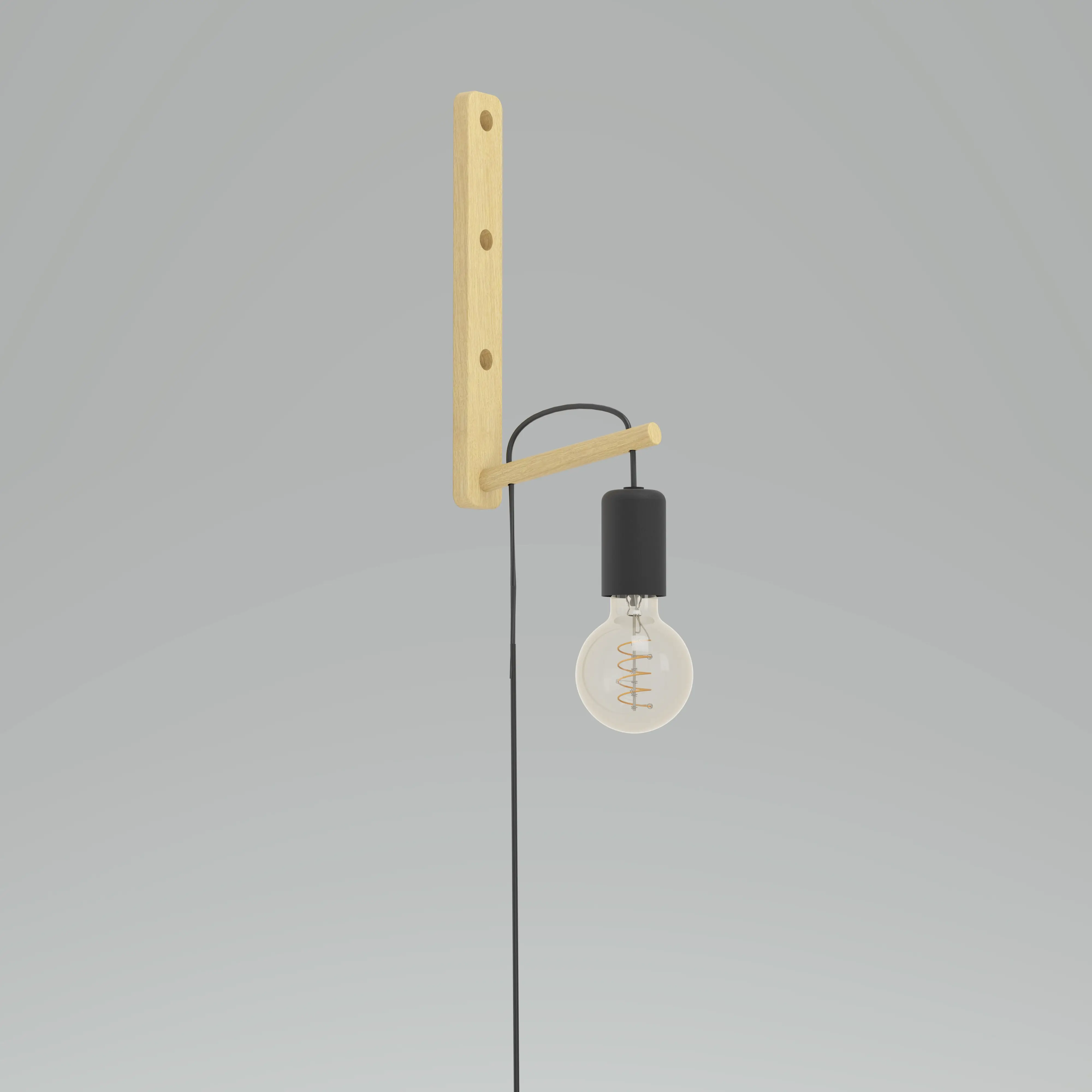 Eglo Wandleuchte Pockley E27 nickel-matt, chrom, Stahl