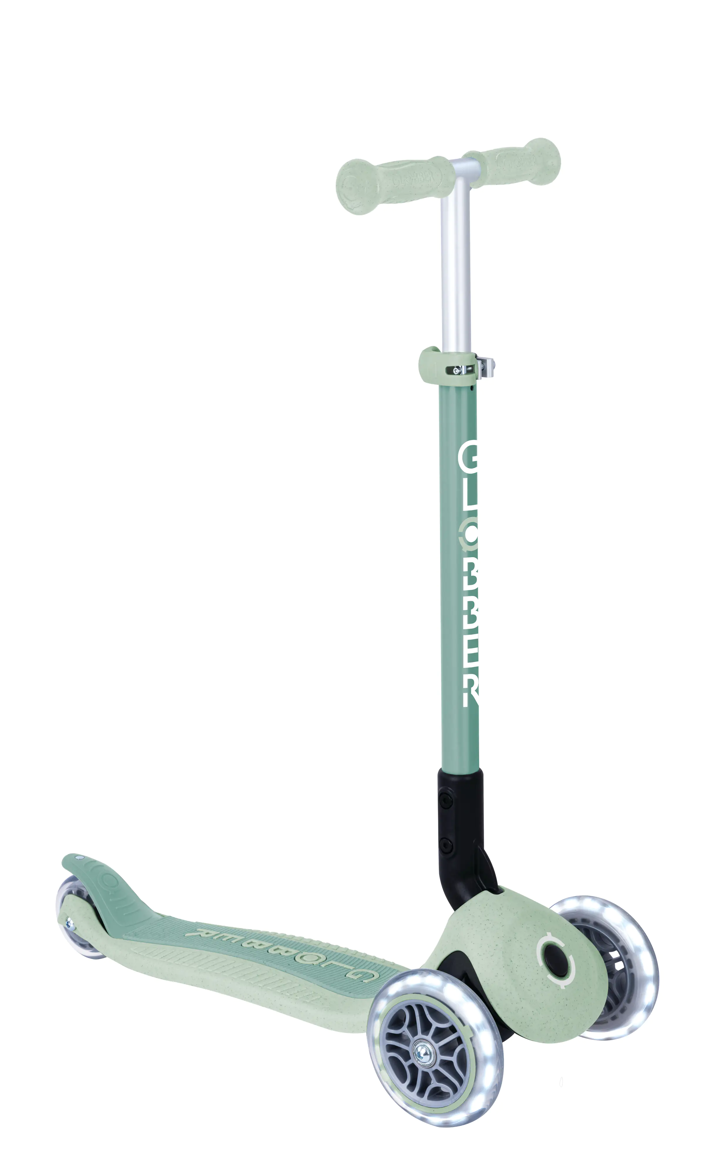 Globber Scooter Primo Foldable Lights Eco pistazie mit Leuchtrollen