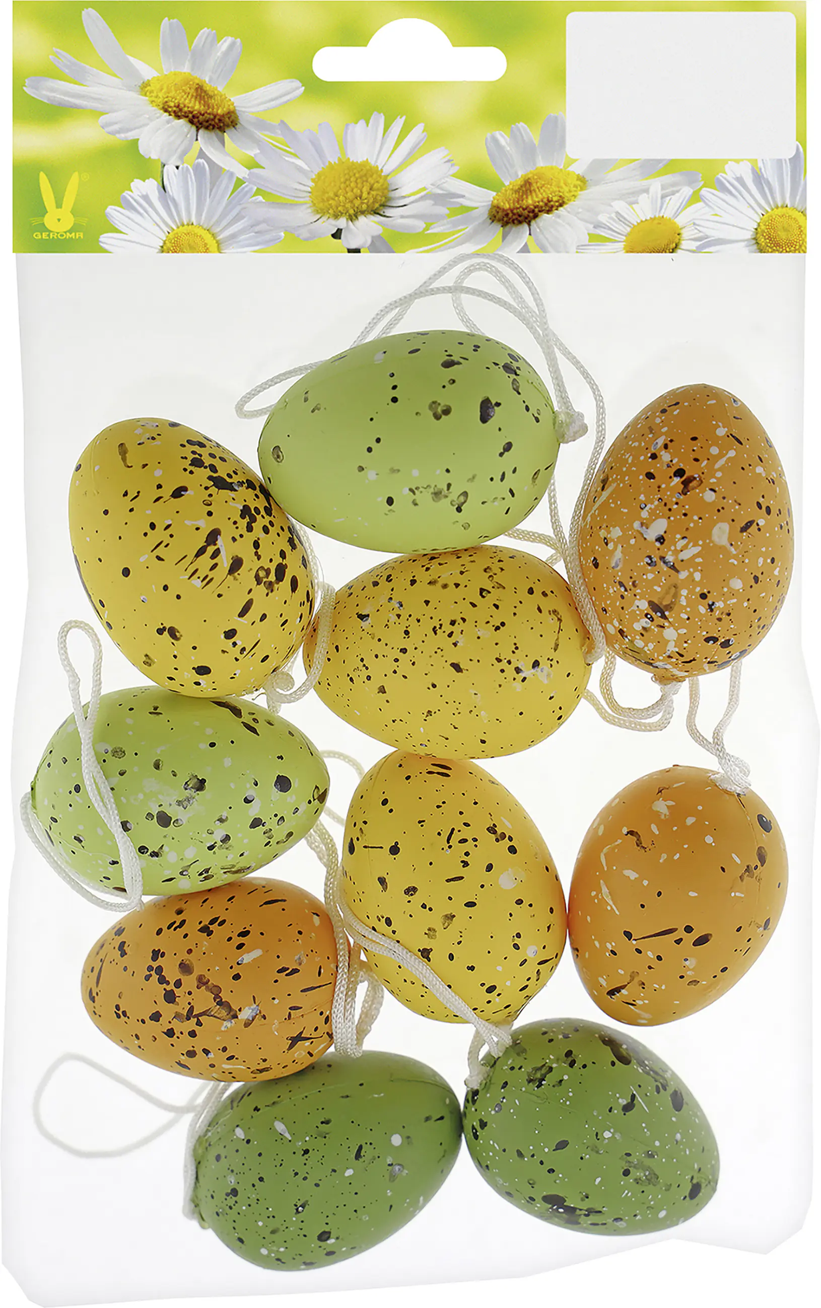 Ostereier Kunststoff zum Hängen 4 cm bunt mit Sprenkeln 10 Stück