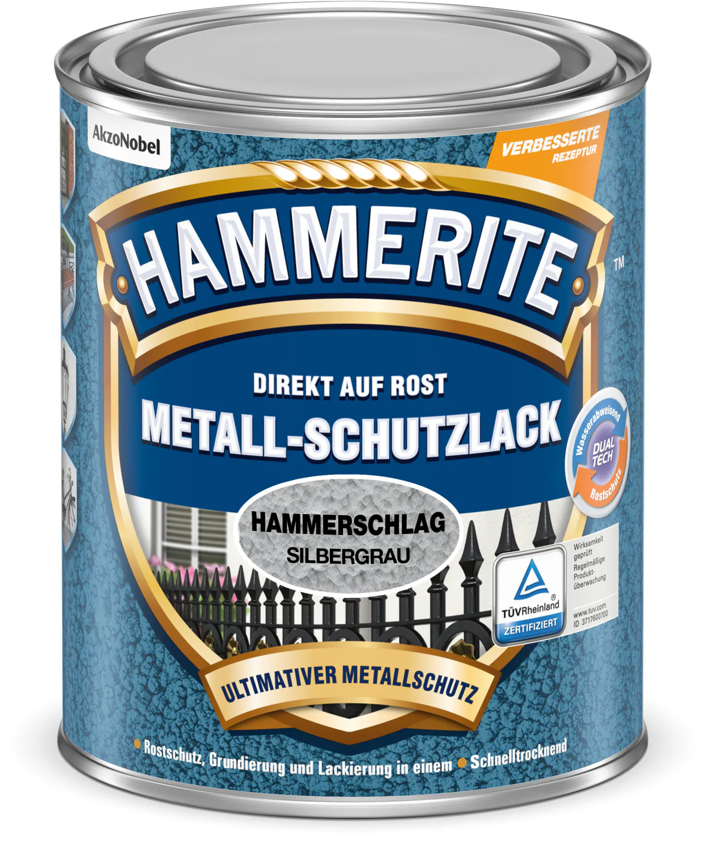 Hammerite Metall-Schutzlack Hammerschlag 750 ml silbergrau